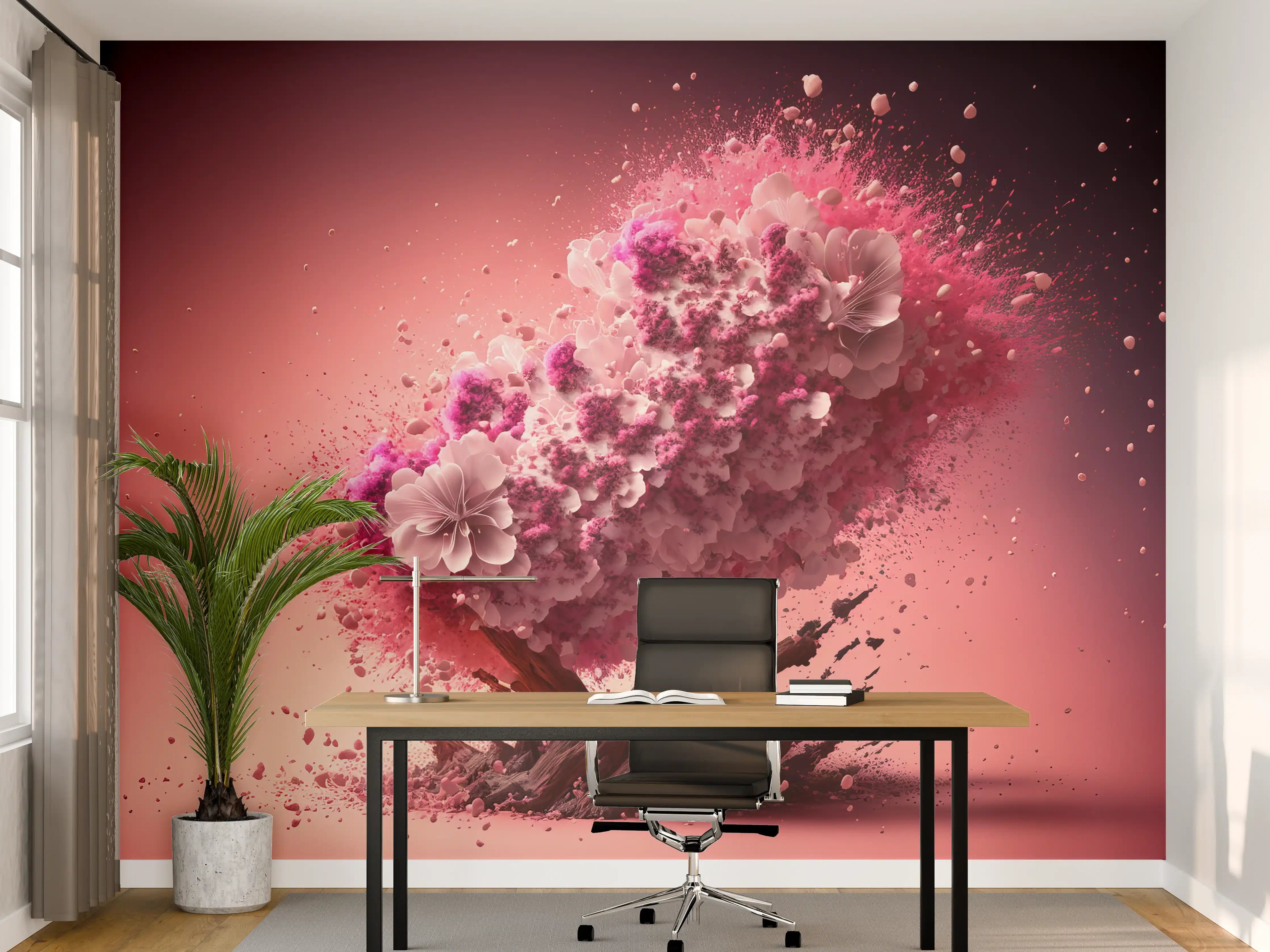 Büro Wandgestaltung - Kreative Kirschblütenblütenexplosion 3