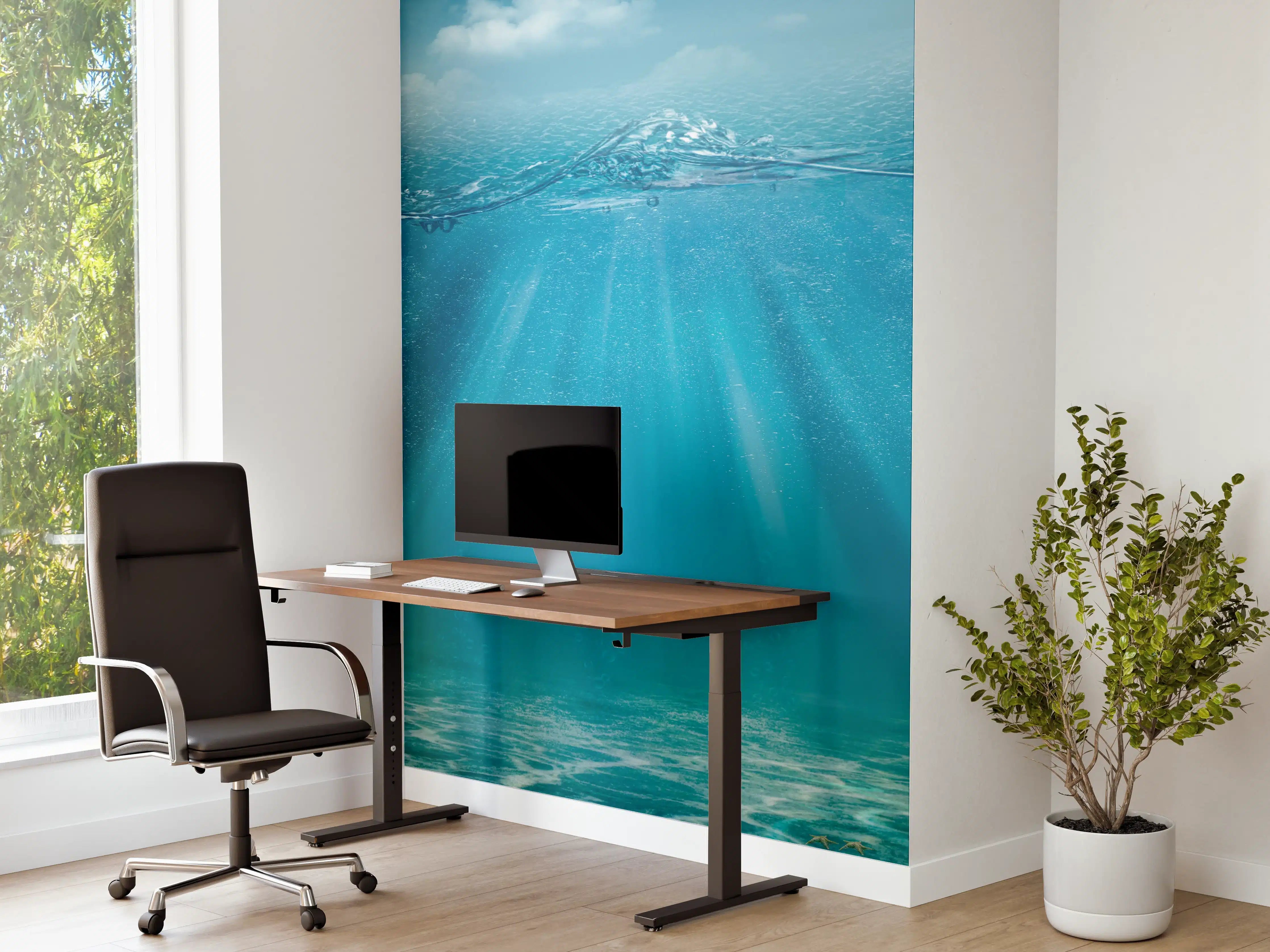 Büro Wandgestaltung - Kristallklares Unterwassermeer mit Sonnenstrahlen
