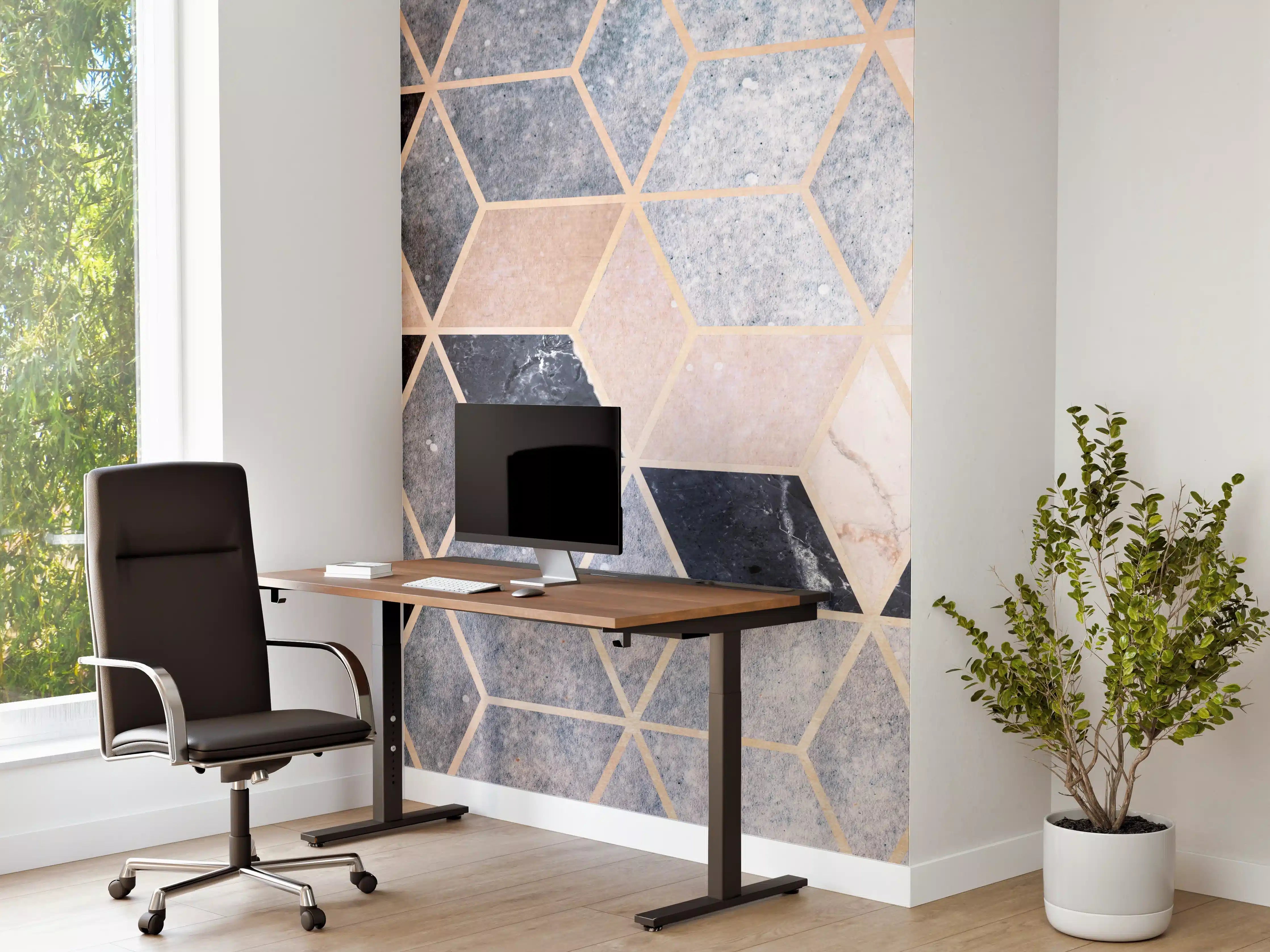 Büro Wandgestaltung - Kubisches marmorartiges Muster