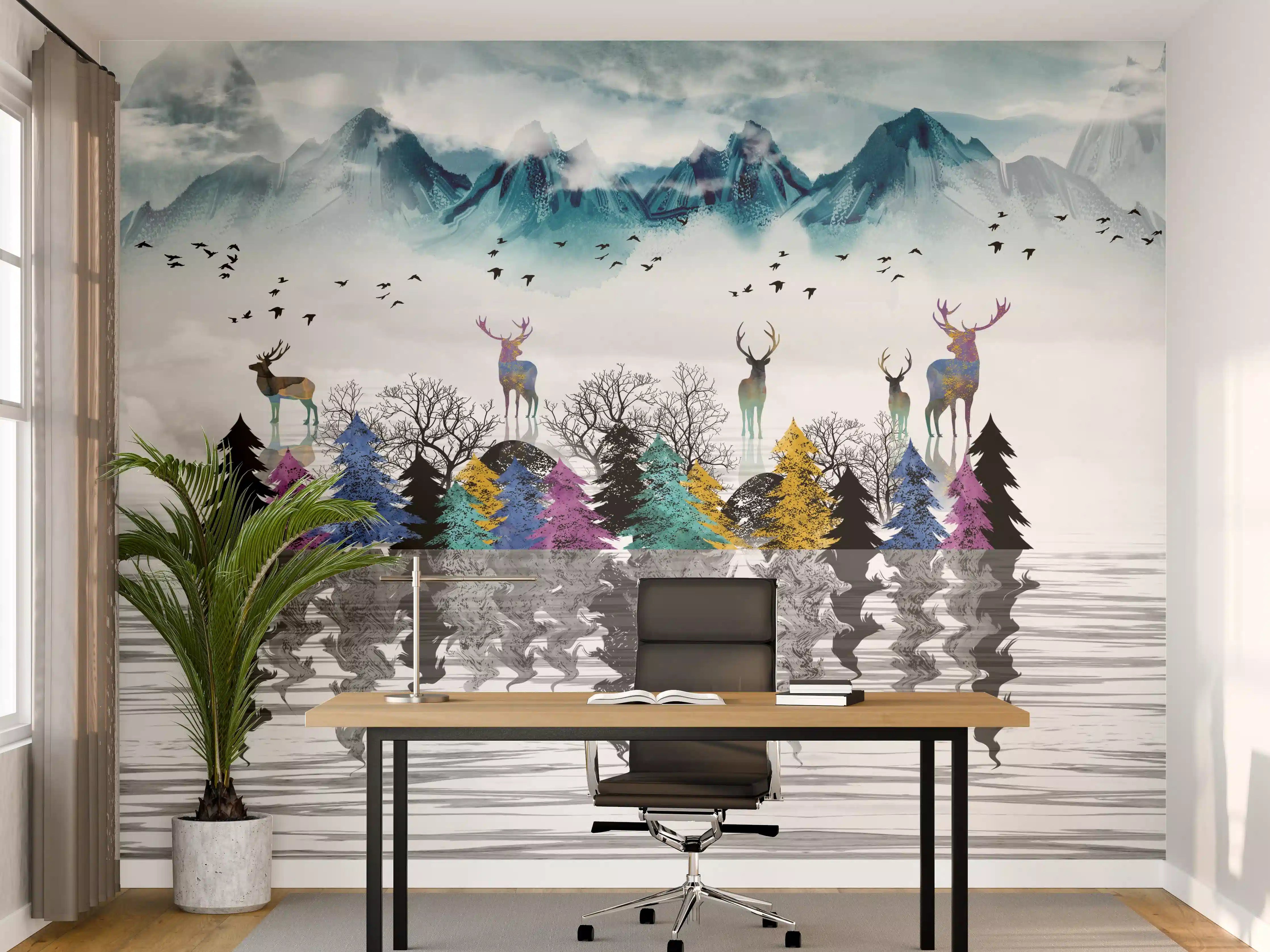 Büro Wandgestaltung - Künstlerische Landschaft - Portrait