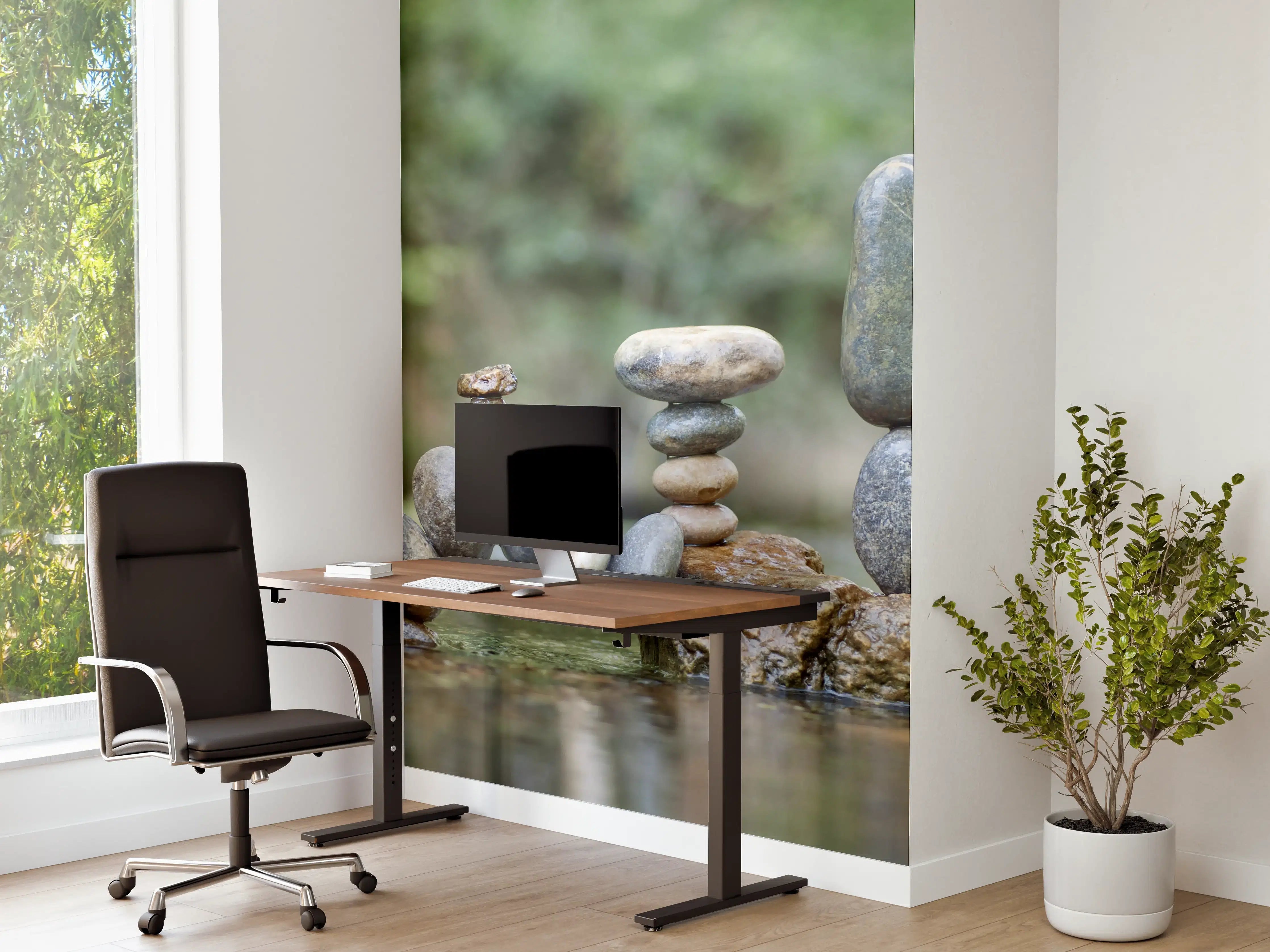 Büro Wandgestaltung - Künstlerische nasse Steinkomposition