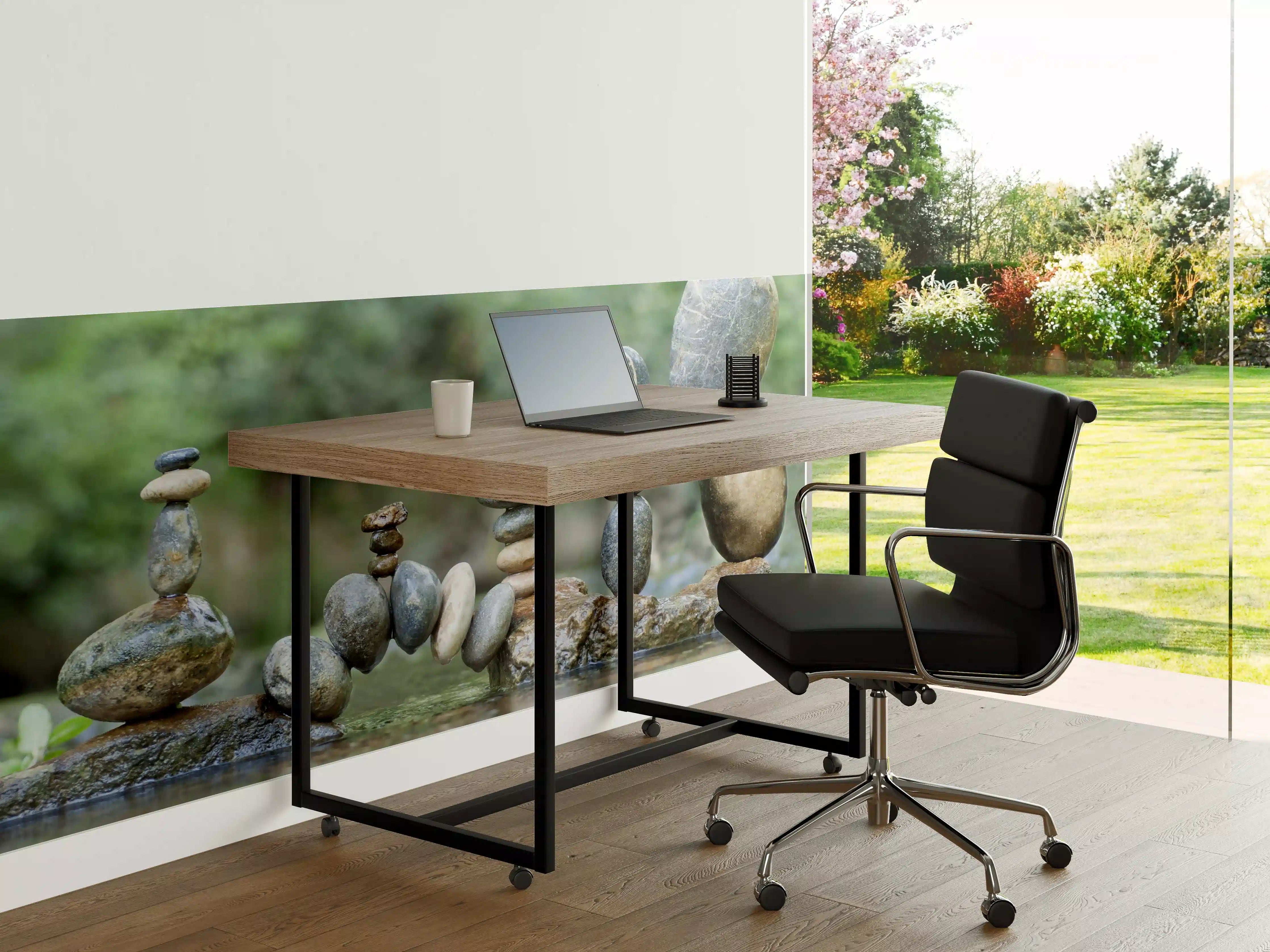 Büro Wandgestaltung - Künstlerische nasse Steinkomposition