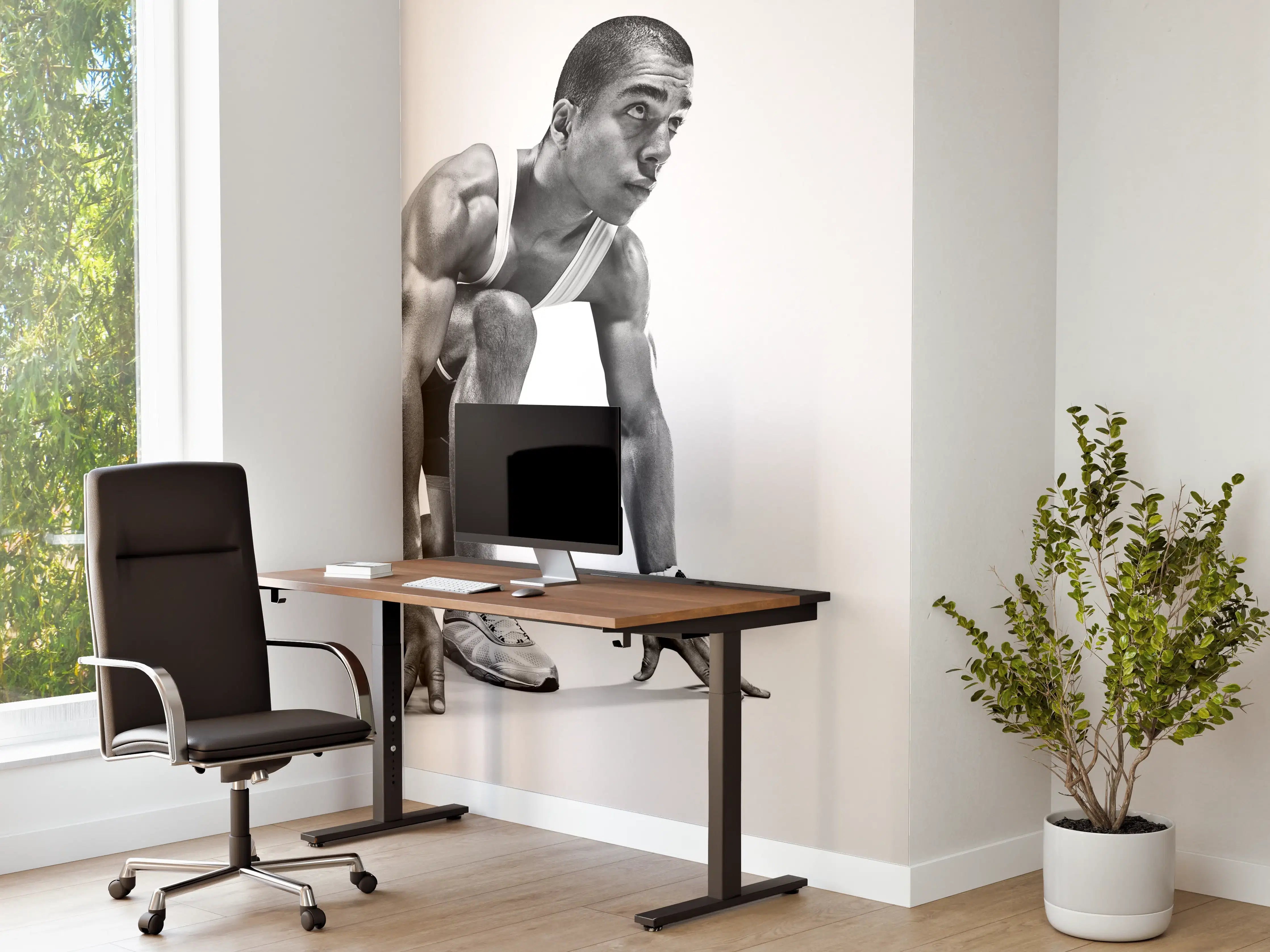 Büro Wandgestaltung - Läufer bereitet sich vor