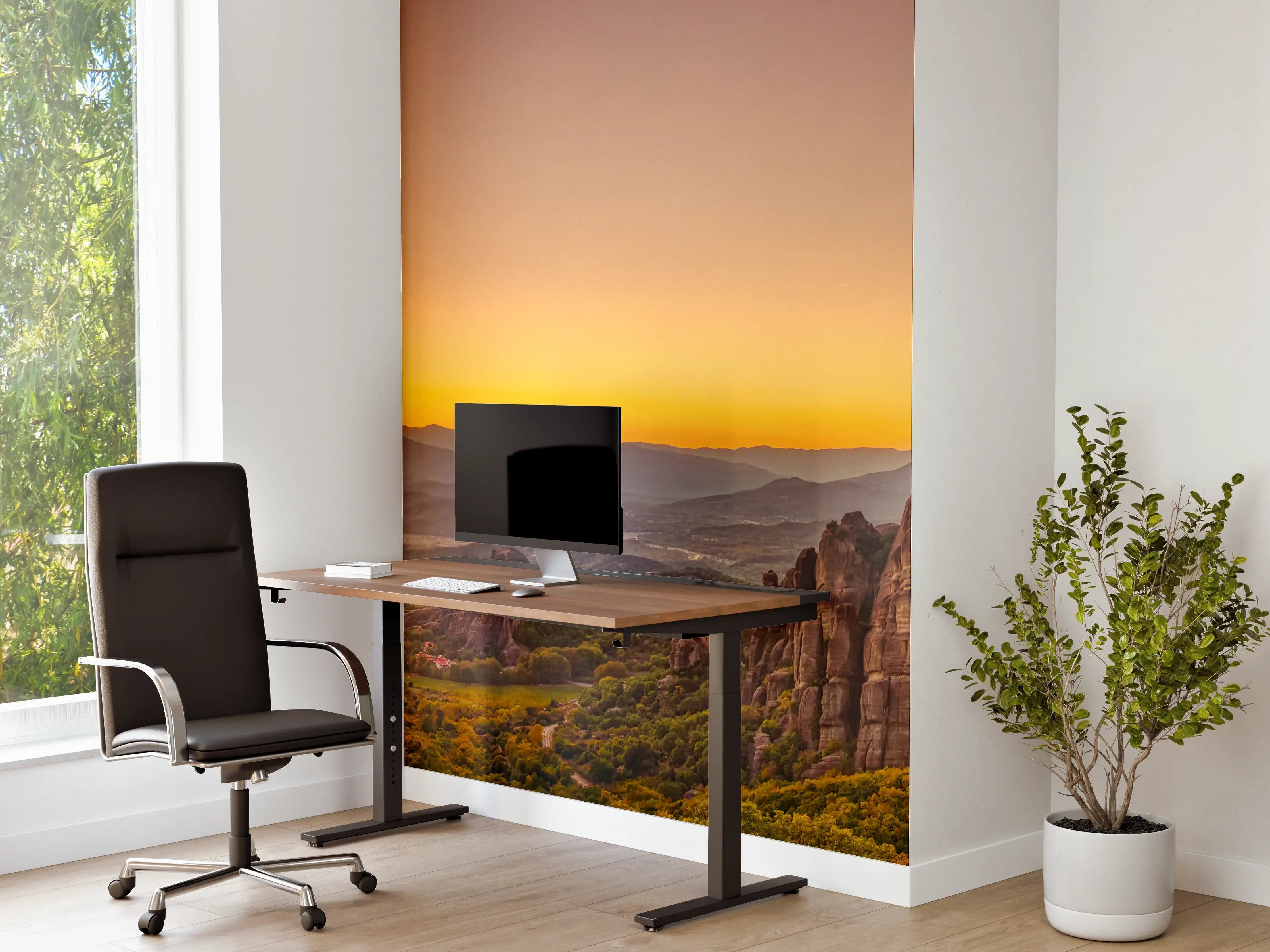 Büro Wandgestaltung - Landschaft mit Klöstern und Felsformationen