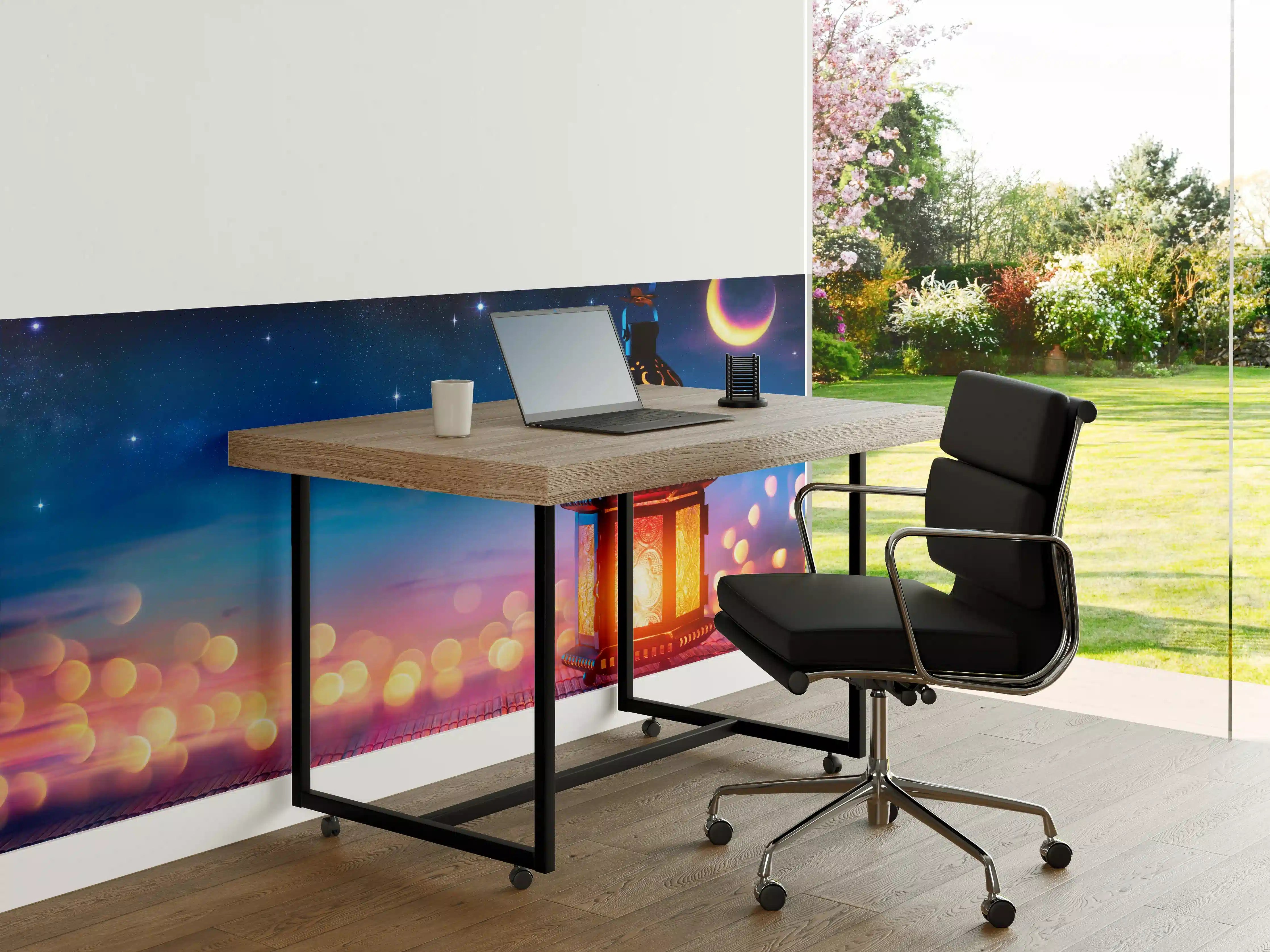 Büro Wandgestaltung - Laternenlicht bei Sternenhimmel