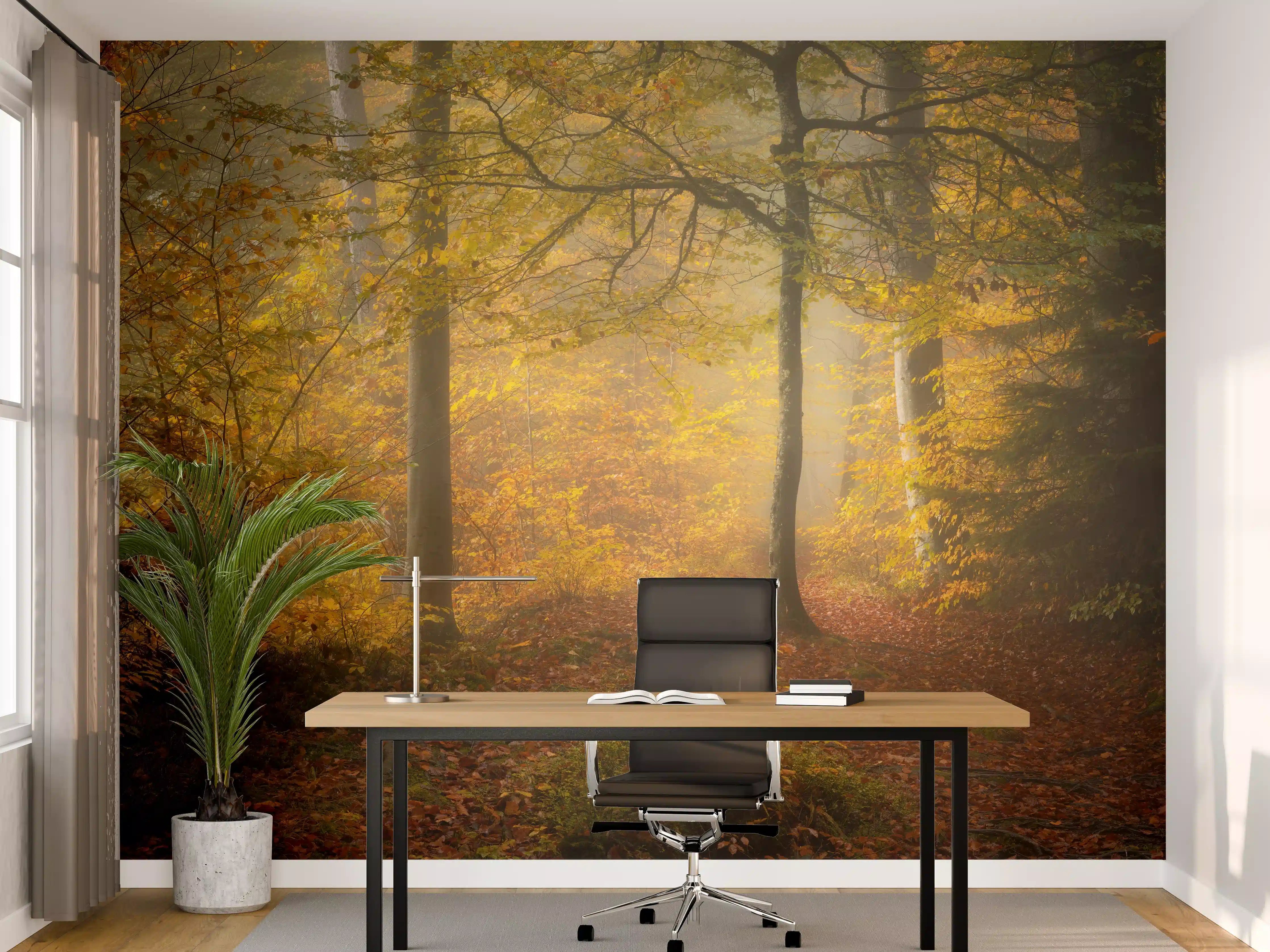 Büro Wandgestaltung - Laub im Wald