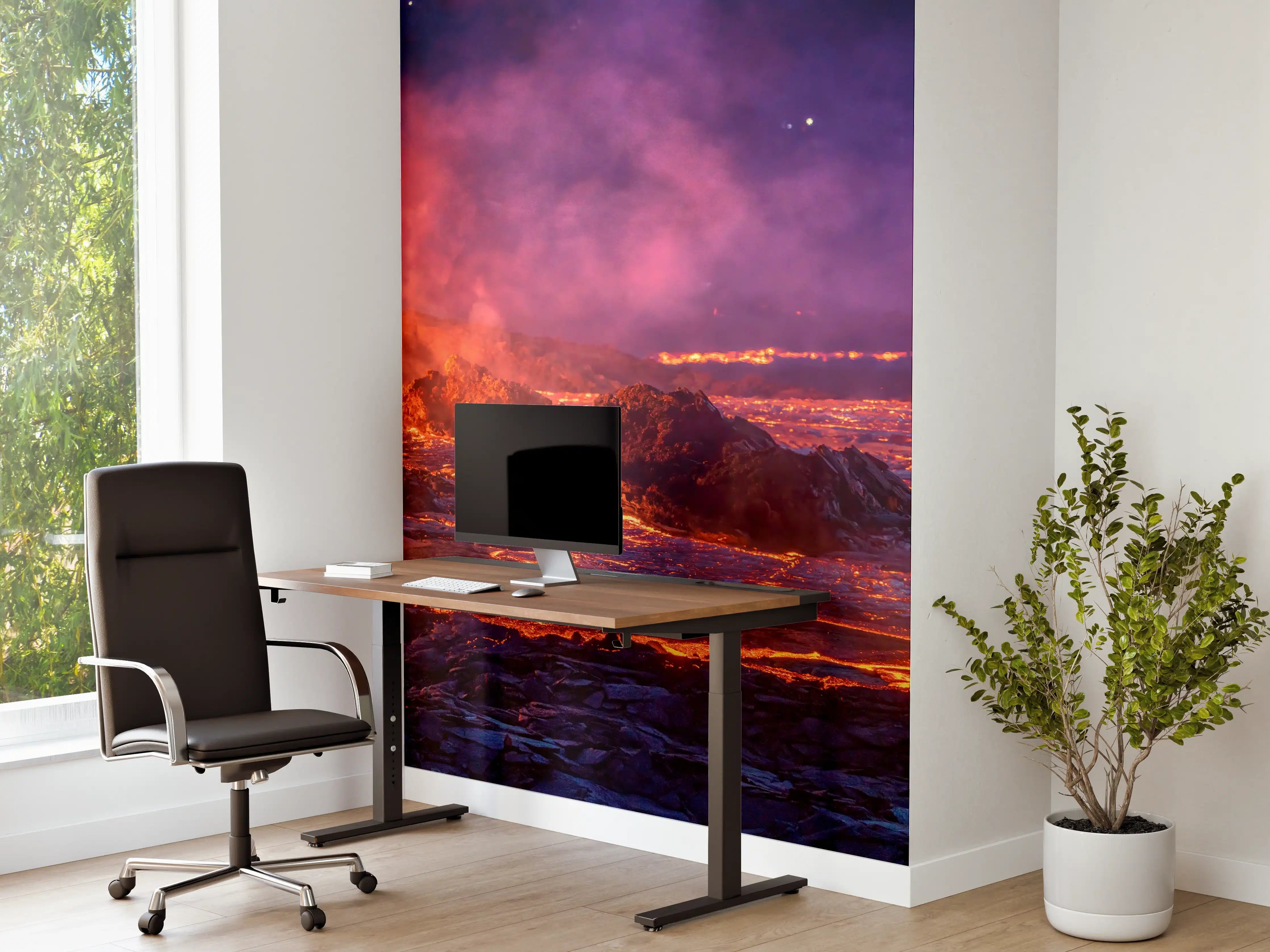 Büro Wandgestaltung - Lavastrom aus dem ausbrechenden Vulkankrater