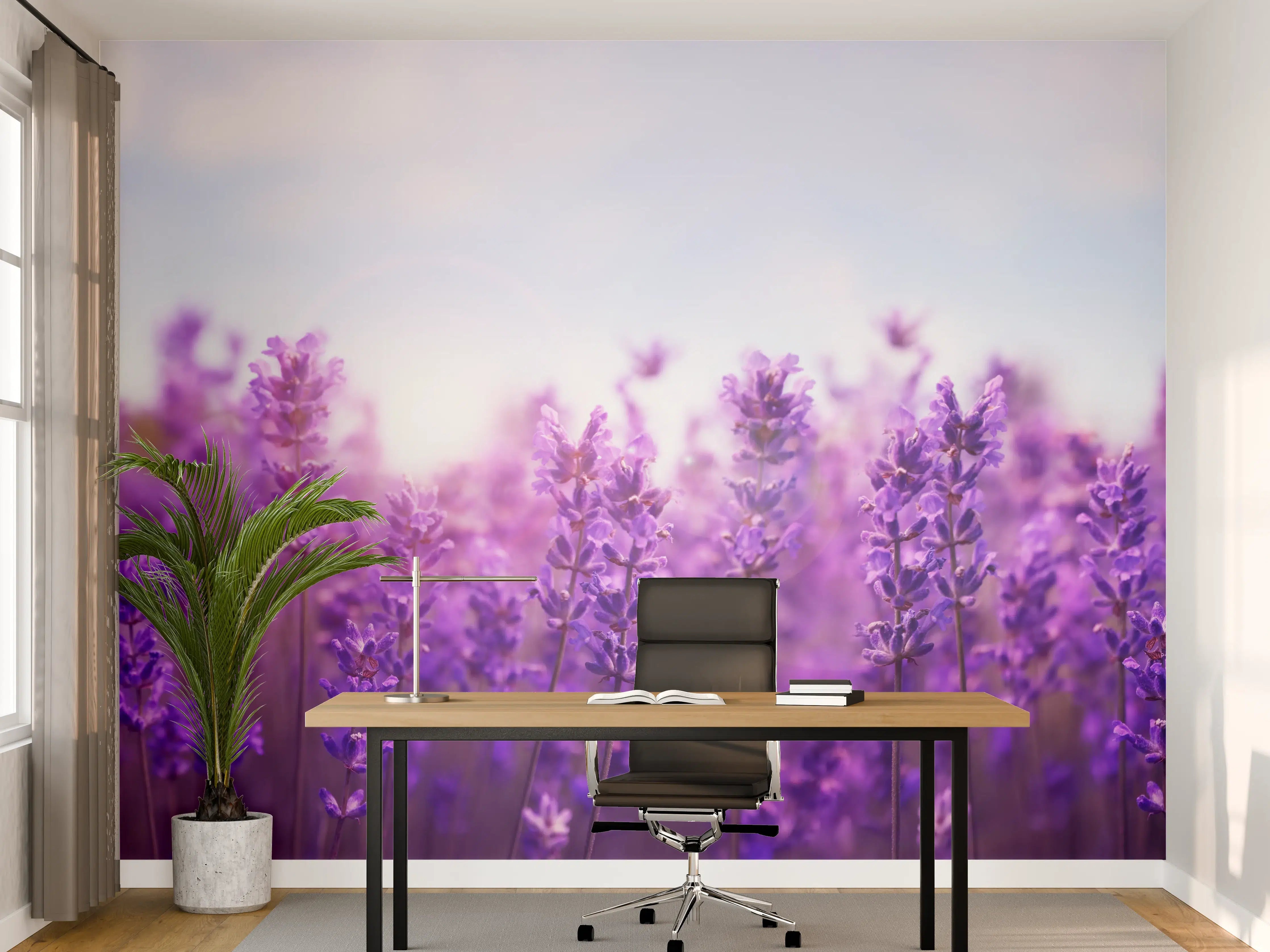 Büro Wandgestaltung - Lavendelfeld in Lila