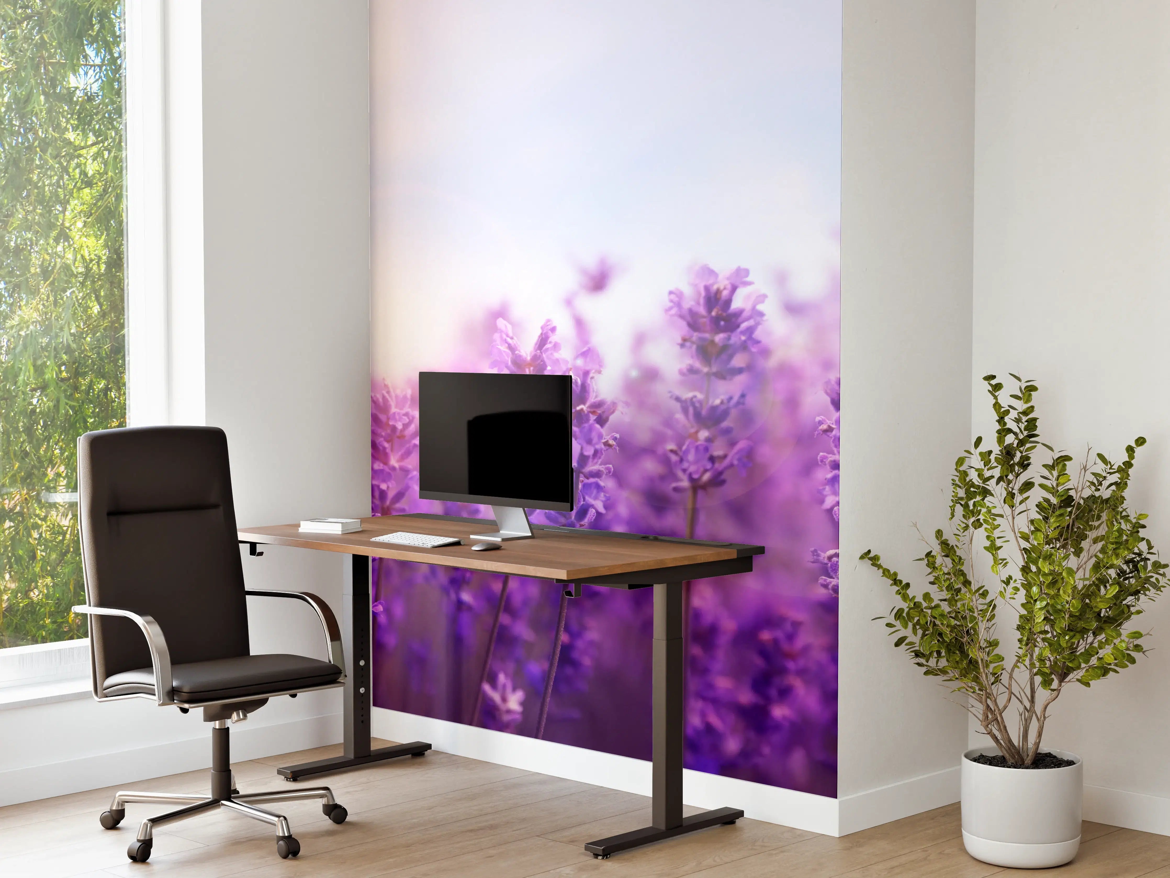 Büro Wandgestaltung - Lavendelfeld in Lila