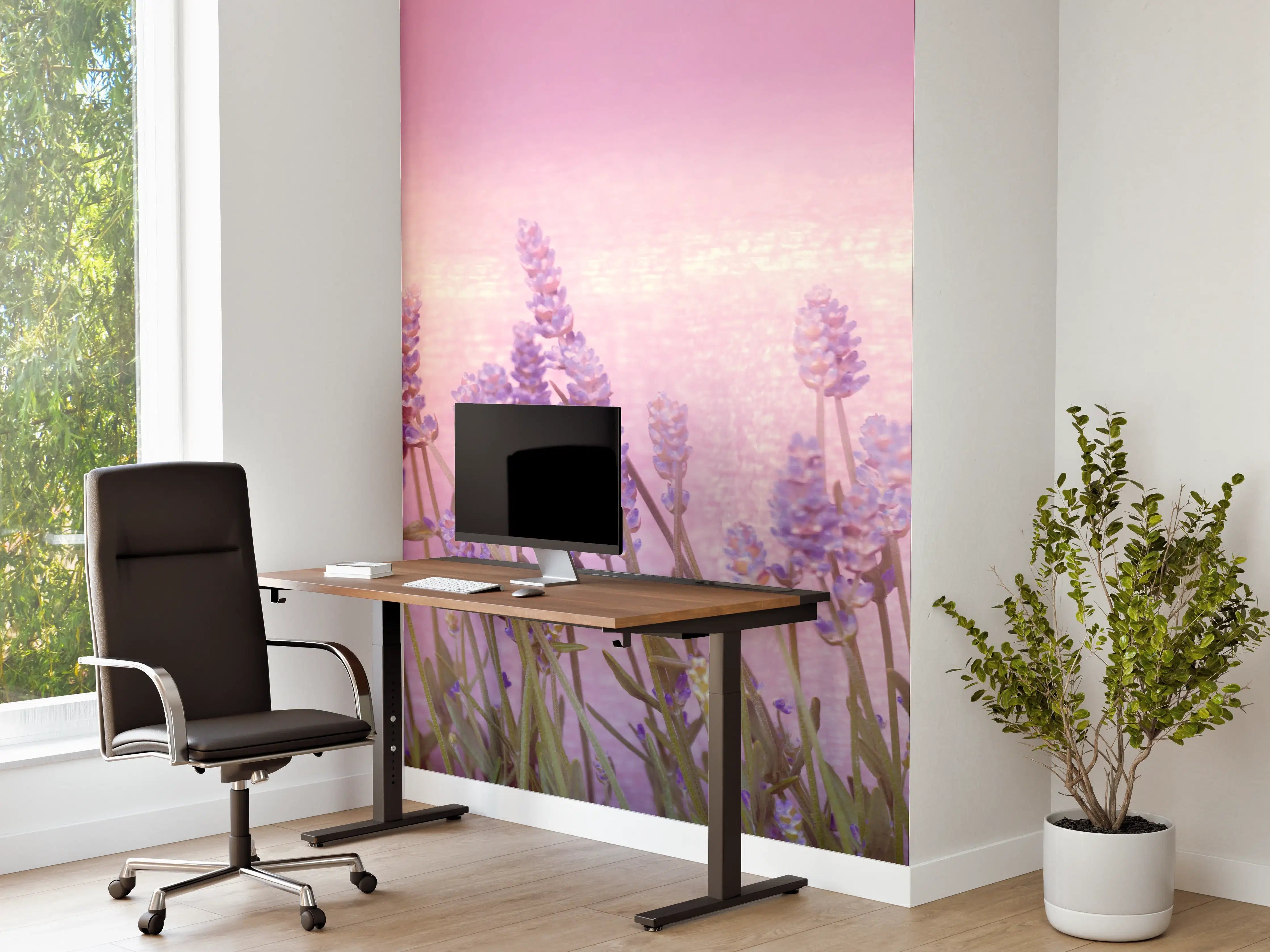 Büro Wandgestaltung - Lavendelwiese Rosa-Lila