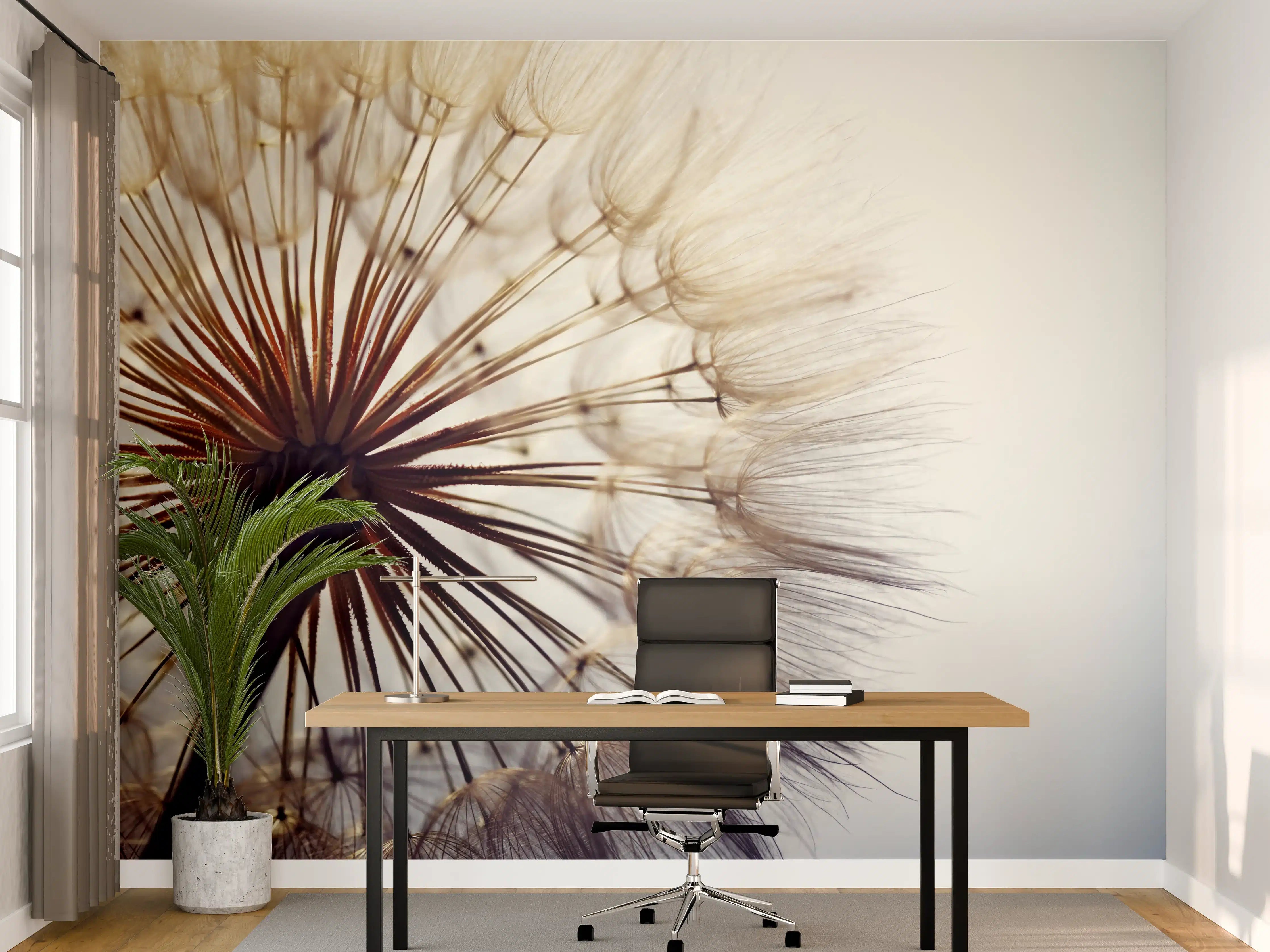 Büro Wandgestaltung - Leiser Dandelion in Nahaufnahme