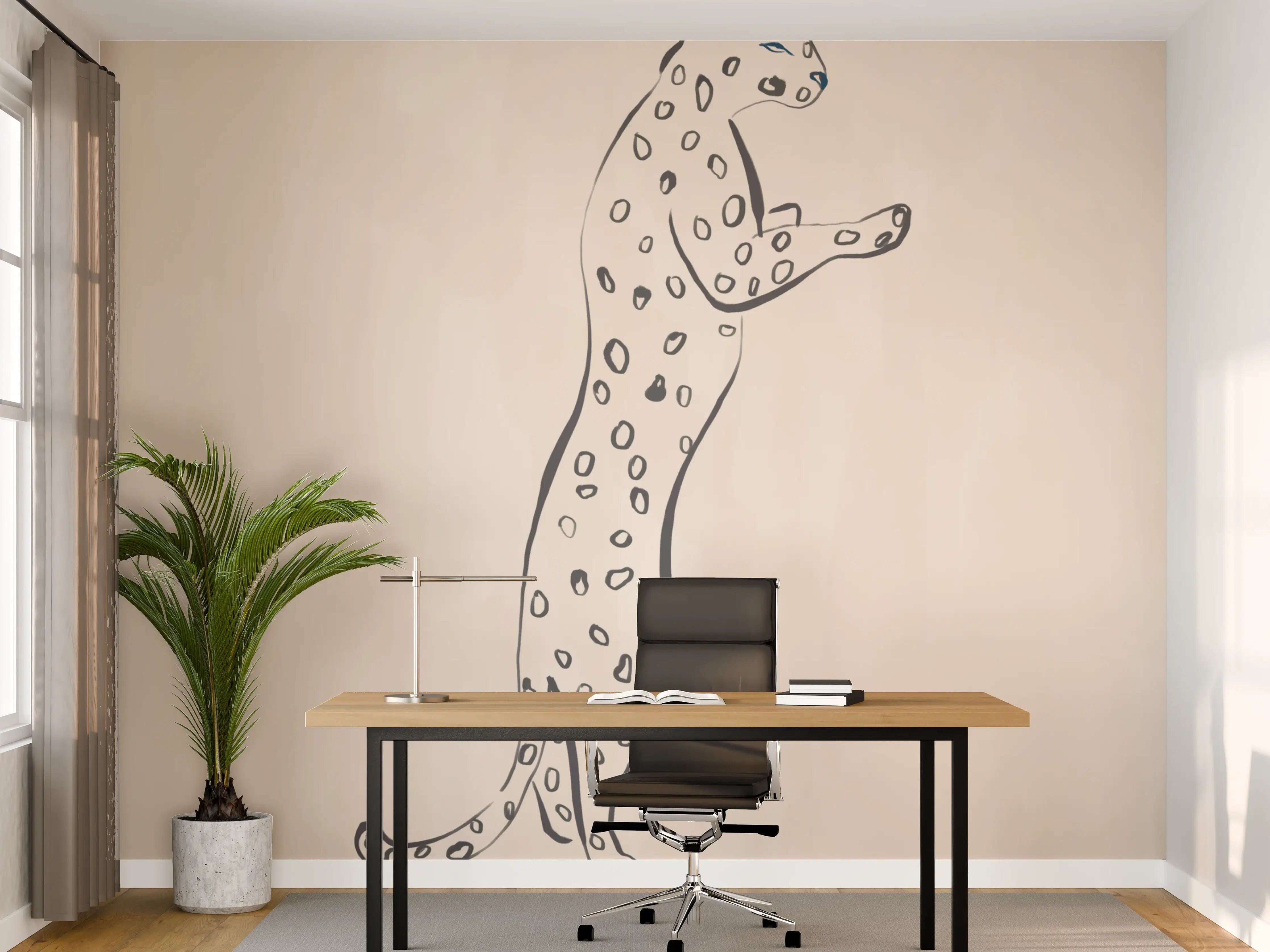 Büro Wandgestaltung - Leopard - Einfache Zeichnung