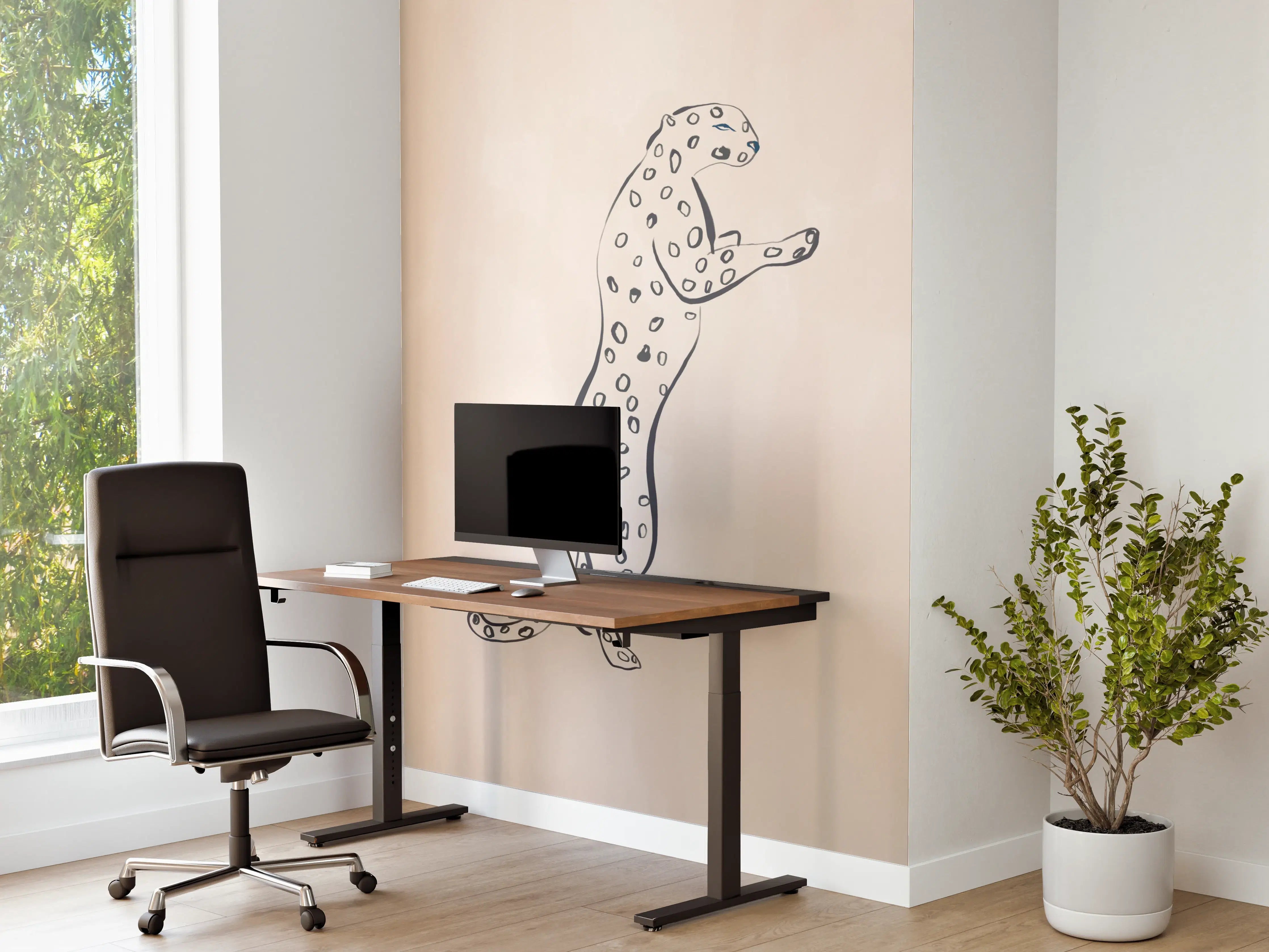 Büro Wandgestaltung - Leopard - Einfache Zeichnung