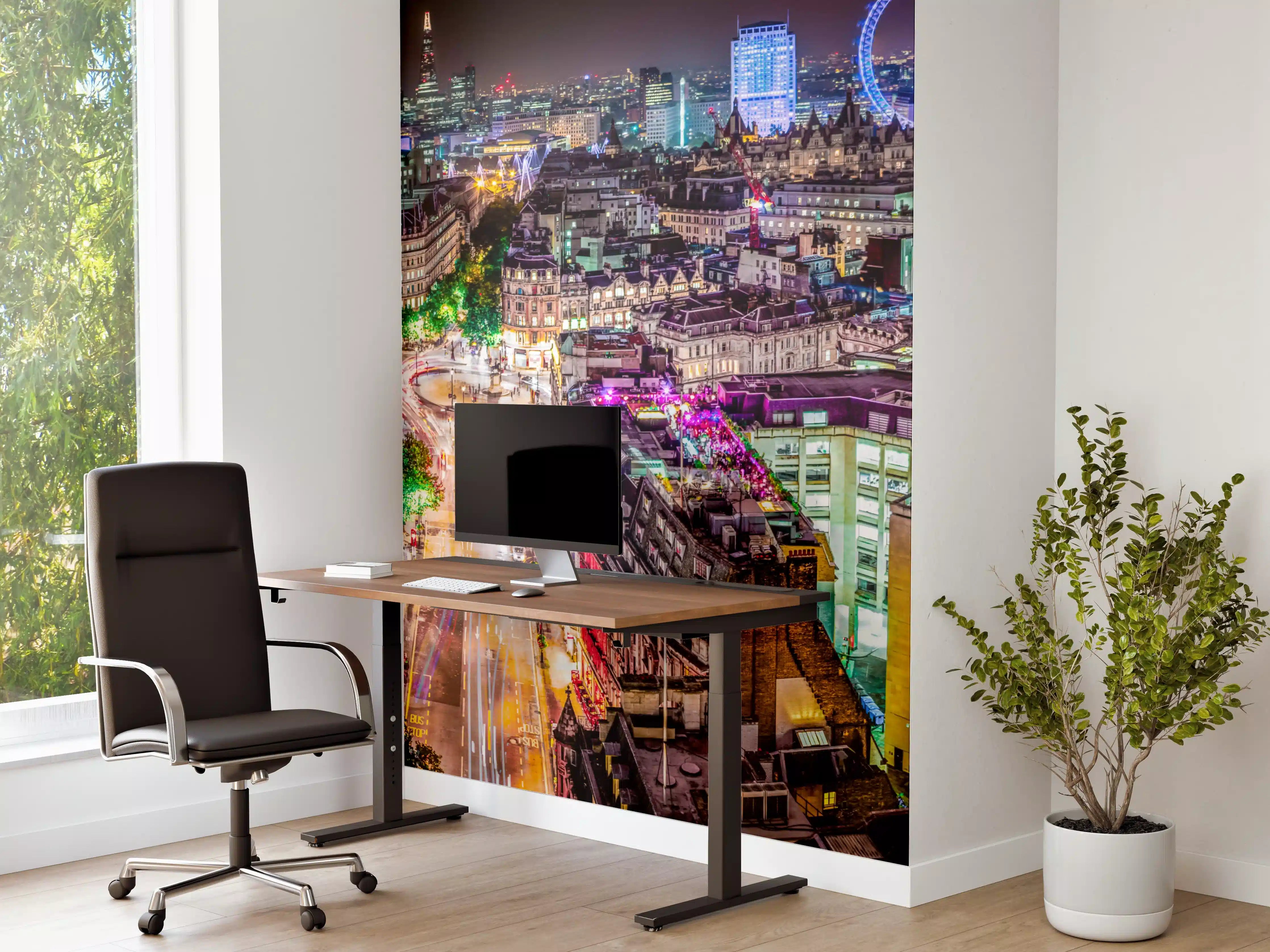 Büro Wandgestaltung - Leuchtende Londonder Stadt bei Nacht