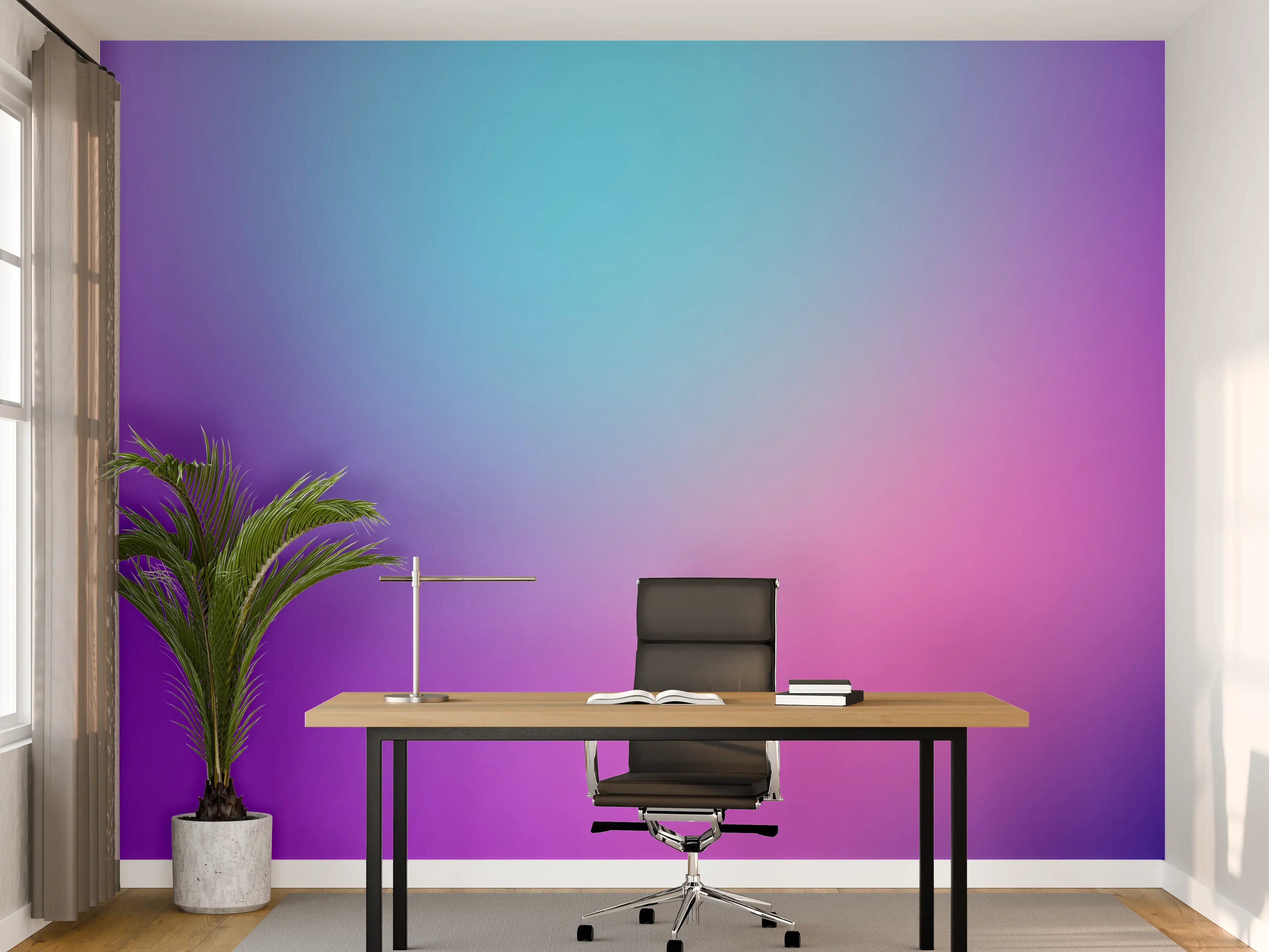 Büro Wandgestaltung - Leuchtender Lila-Pink Farbverlauf