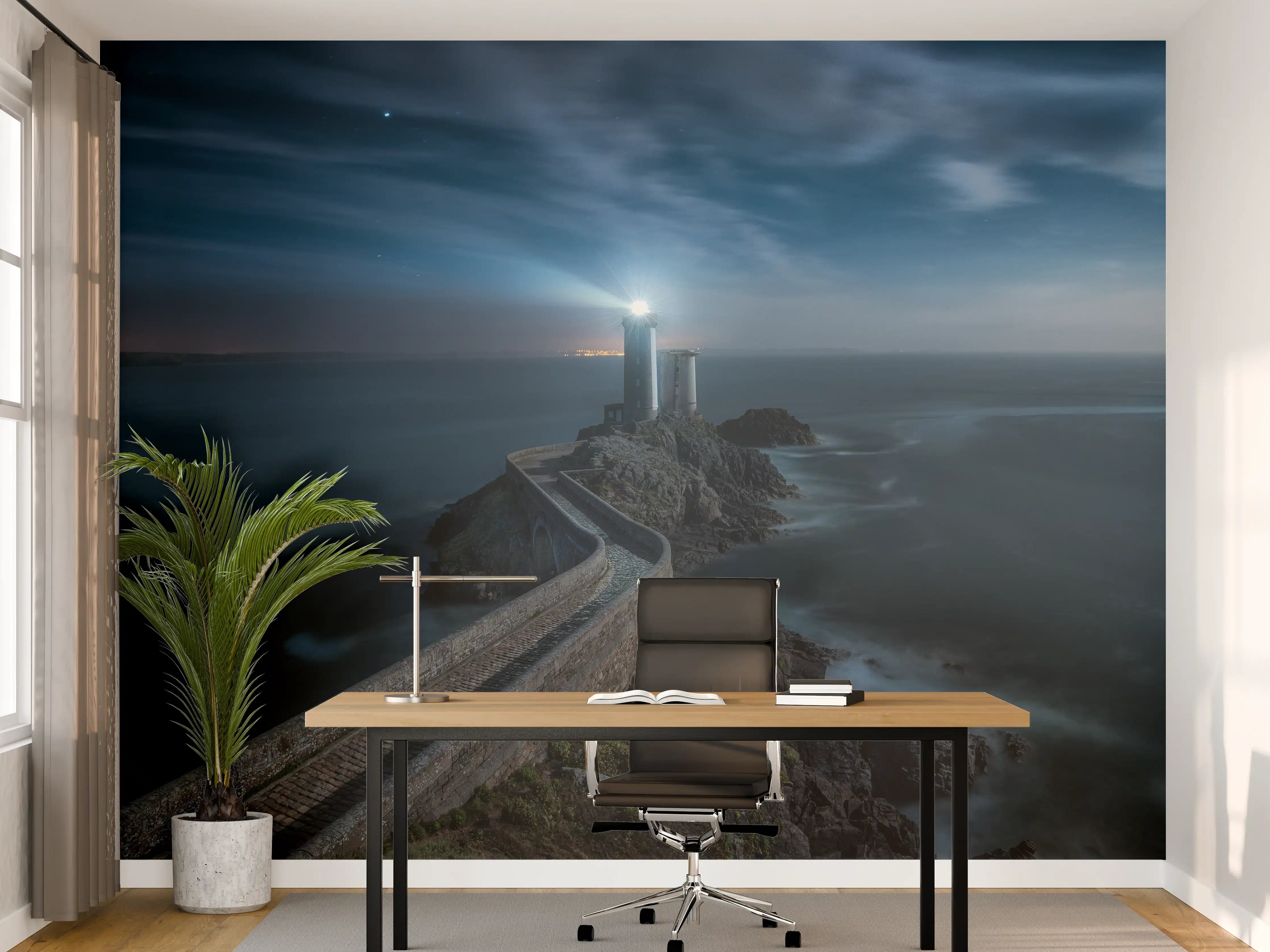 Büro Wandgestaltung - Leuchtturm - Nächtlich
