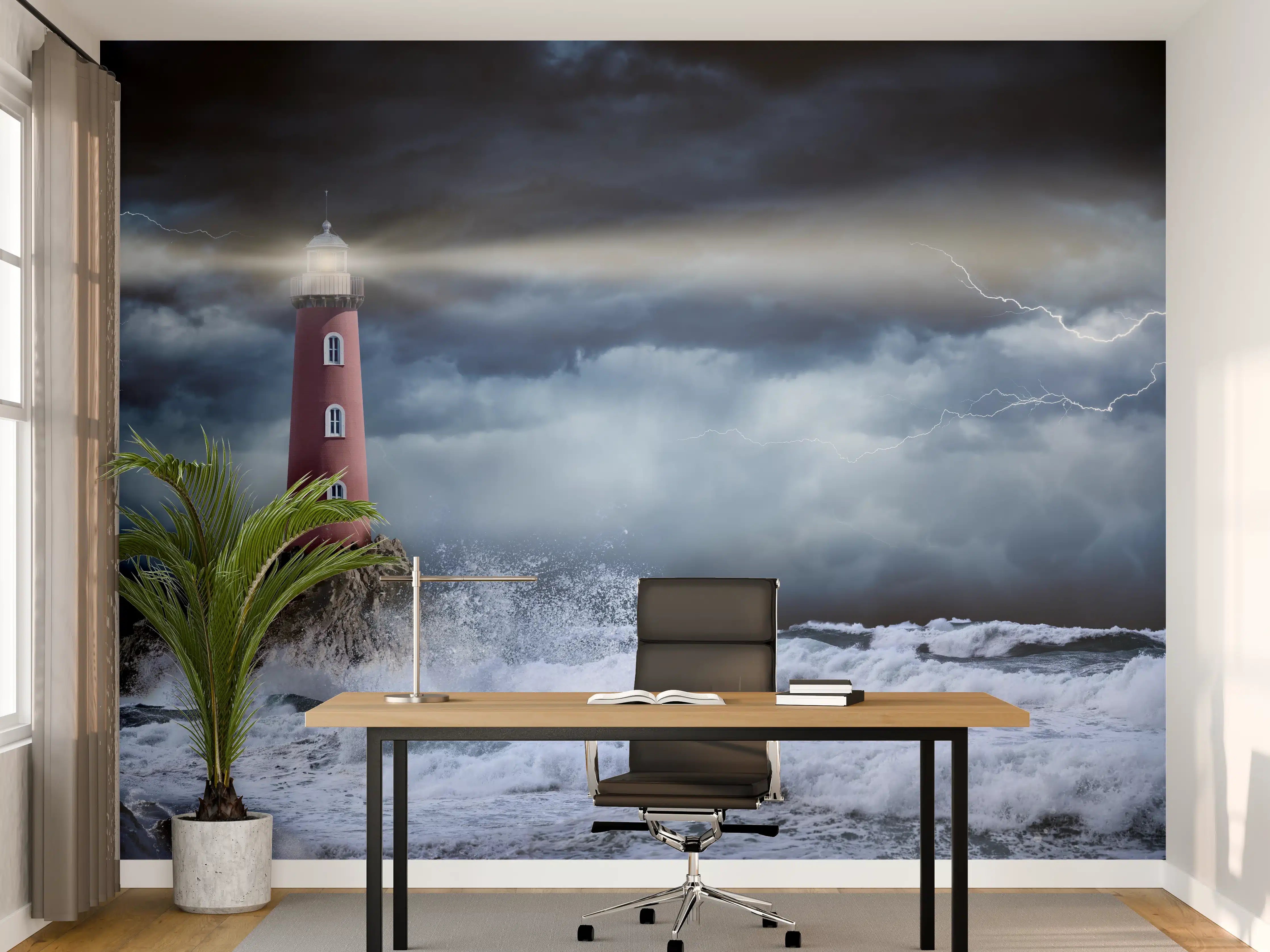 Büro Wandgestaltung - Leuchtturm Stürmisch