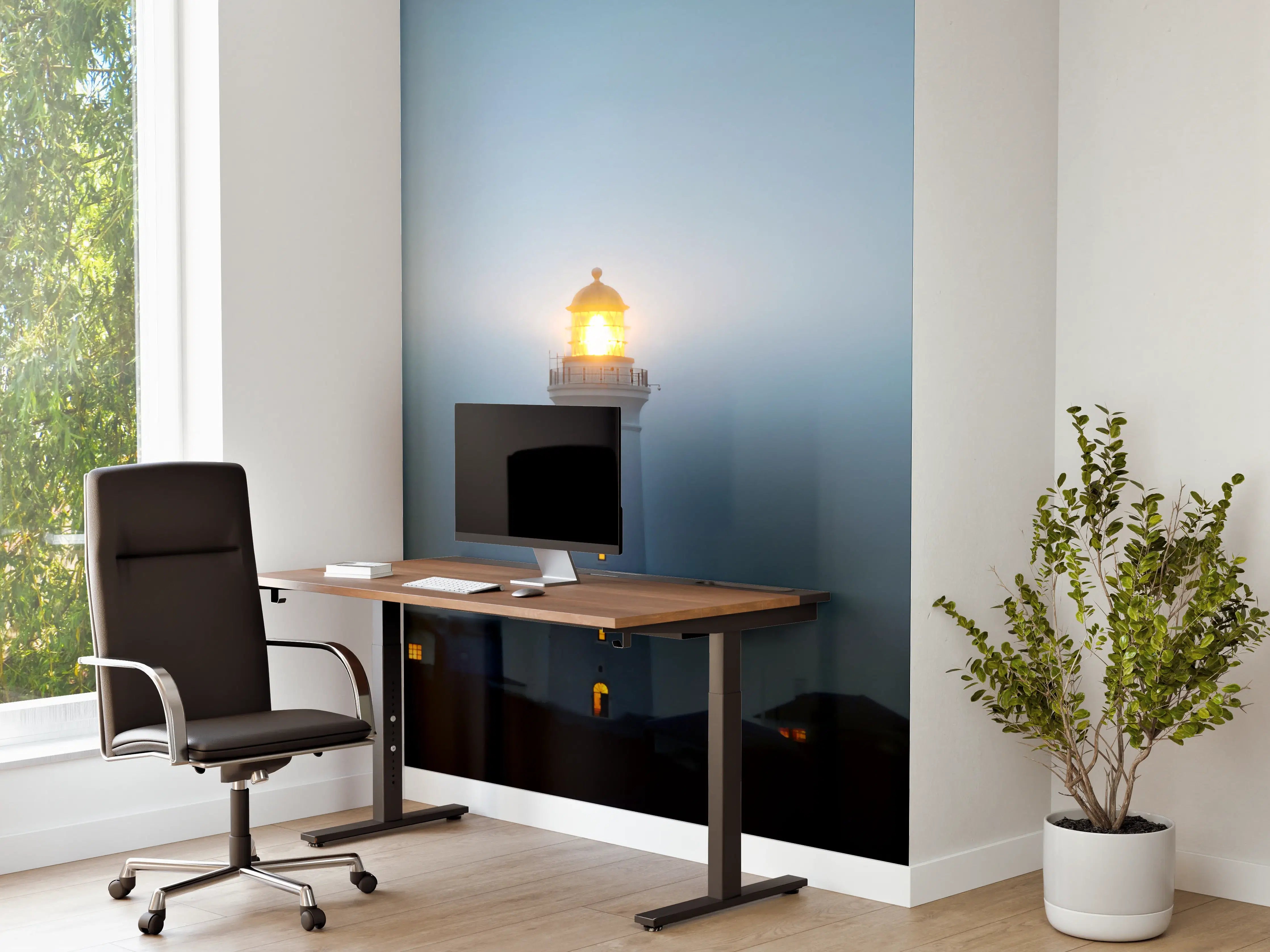 Büro Wandgestaltung - Leuchtturm im dunkeln