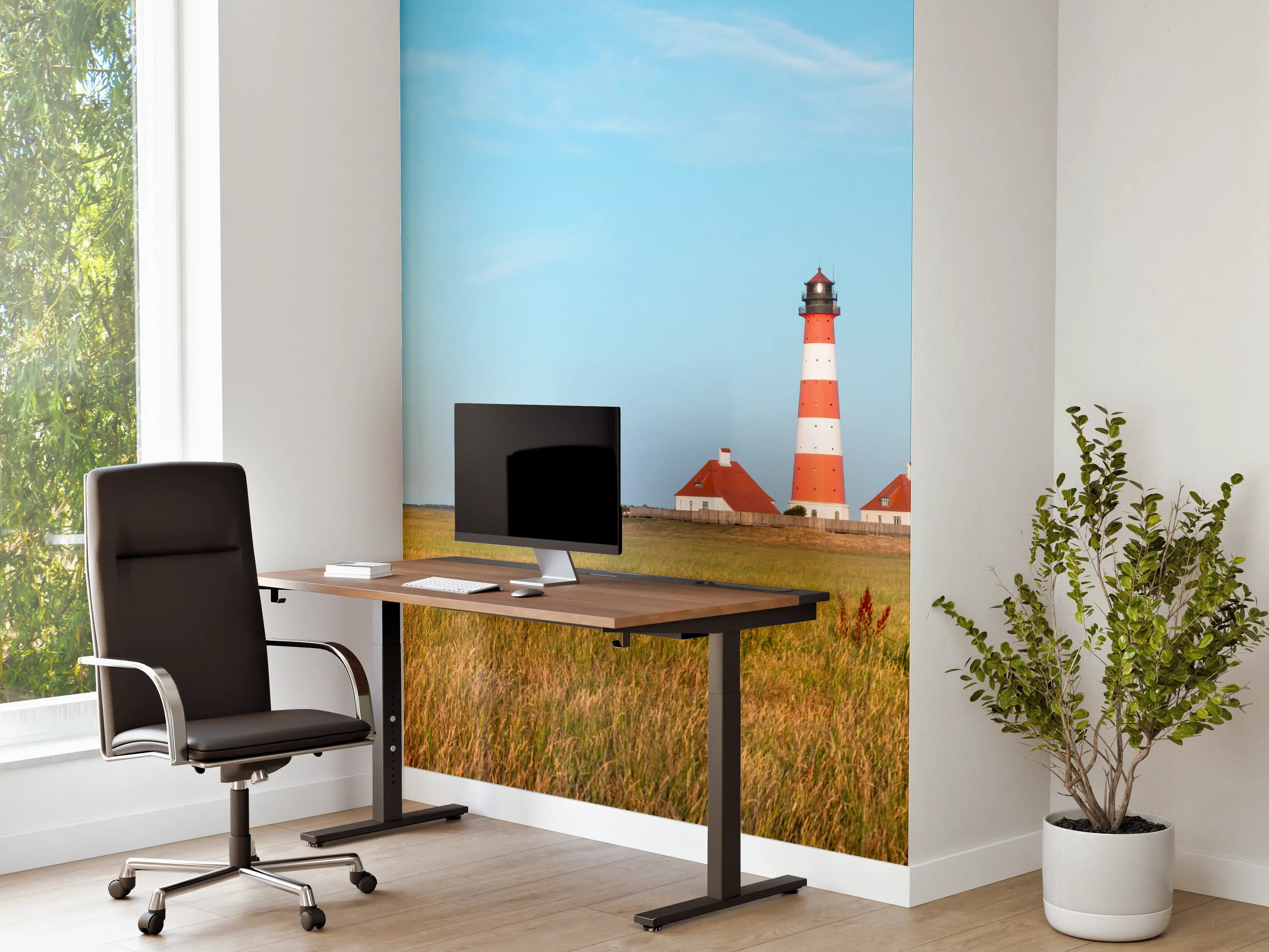 Büro Wandgestaltung - Leuchtturm im weiten Feld