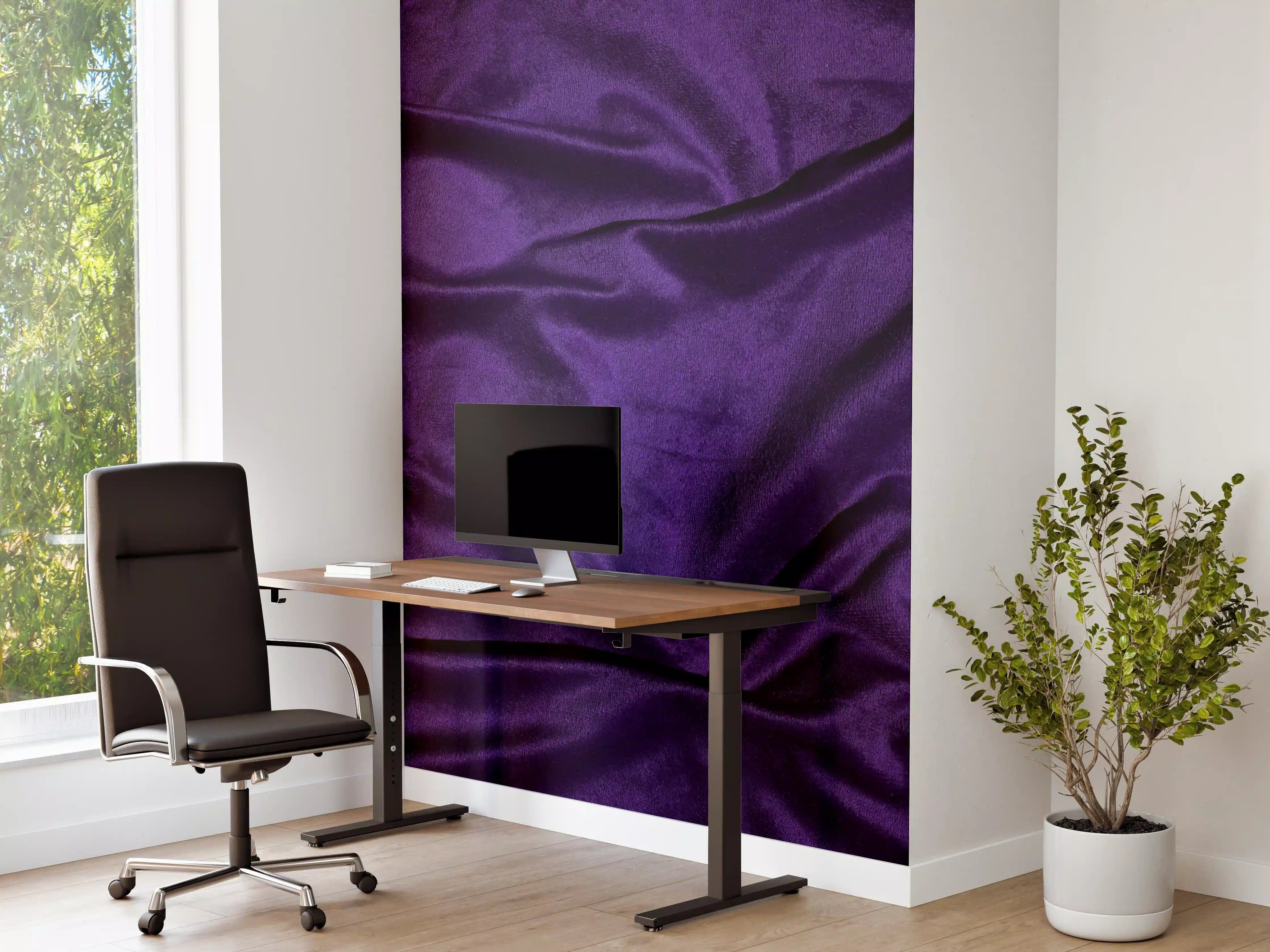 Büro Wandgestaltung - Lila Satin Seide