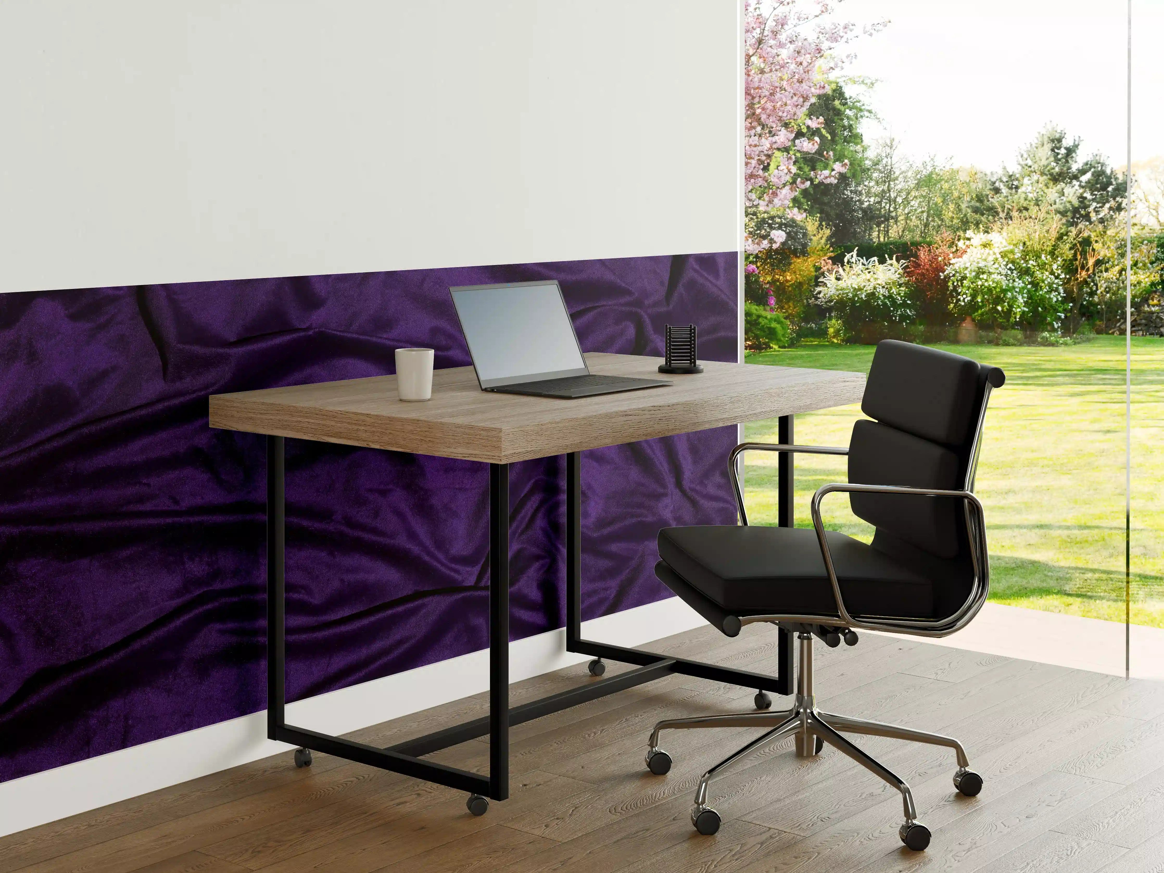 Büro Wandgestaltung - Lila Satin Seide