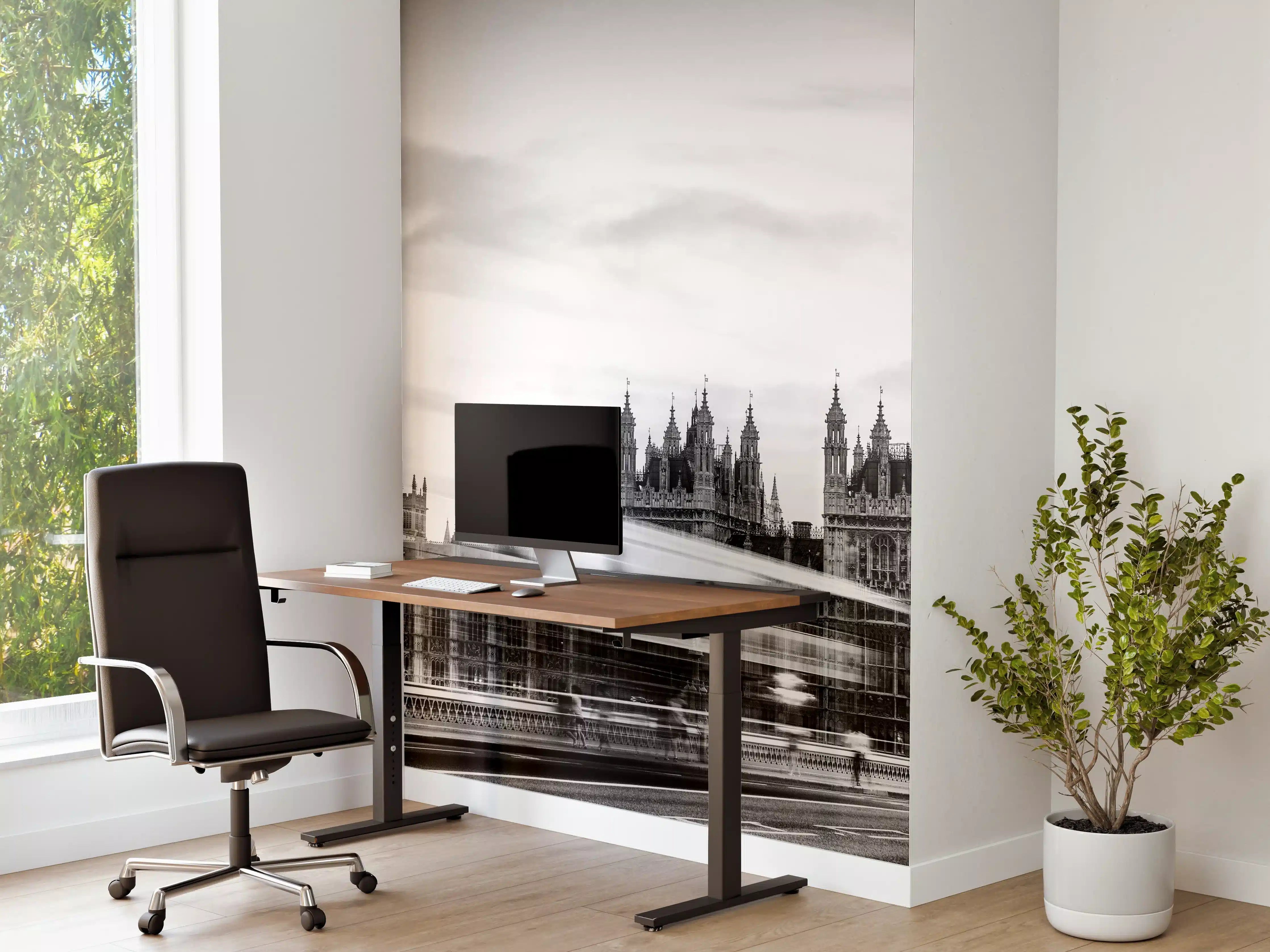 Büro Wandgestaltung - Londons Wahrzeichen im Schwarz-Weiß-Stil