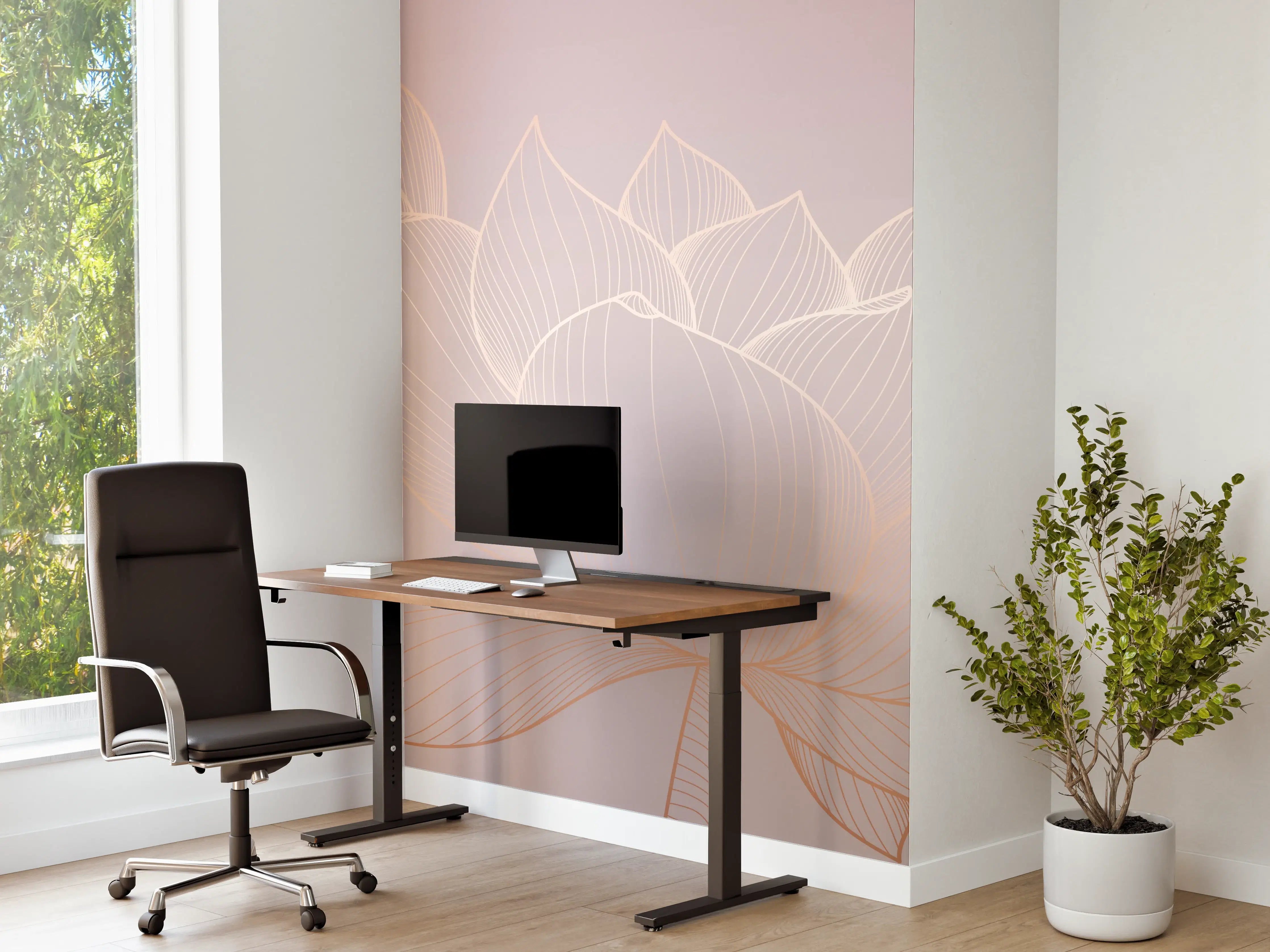 Büro Wandgestaltung - Lotus-Lineart Pastelltöne