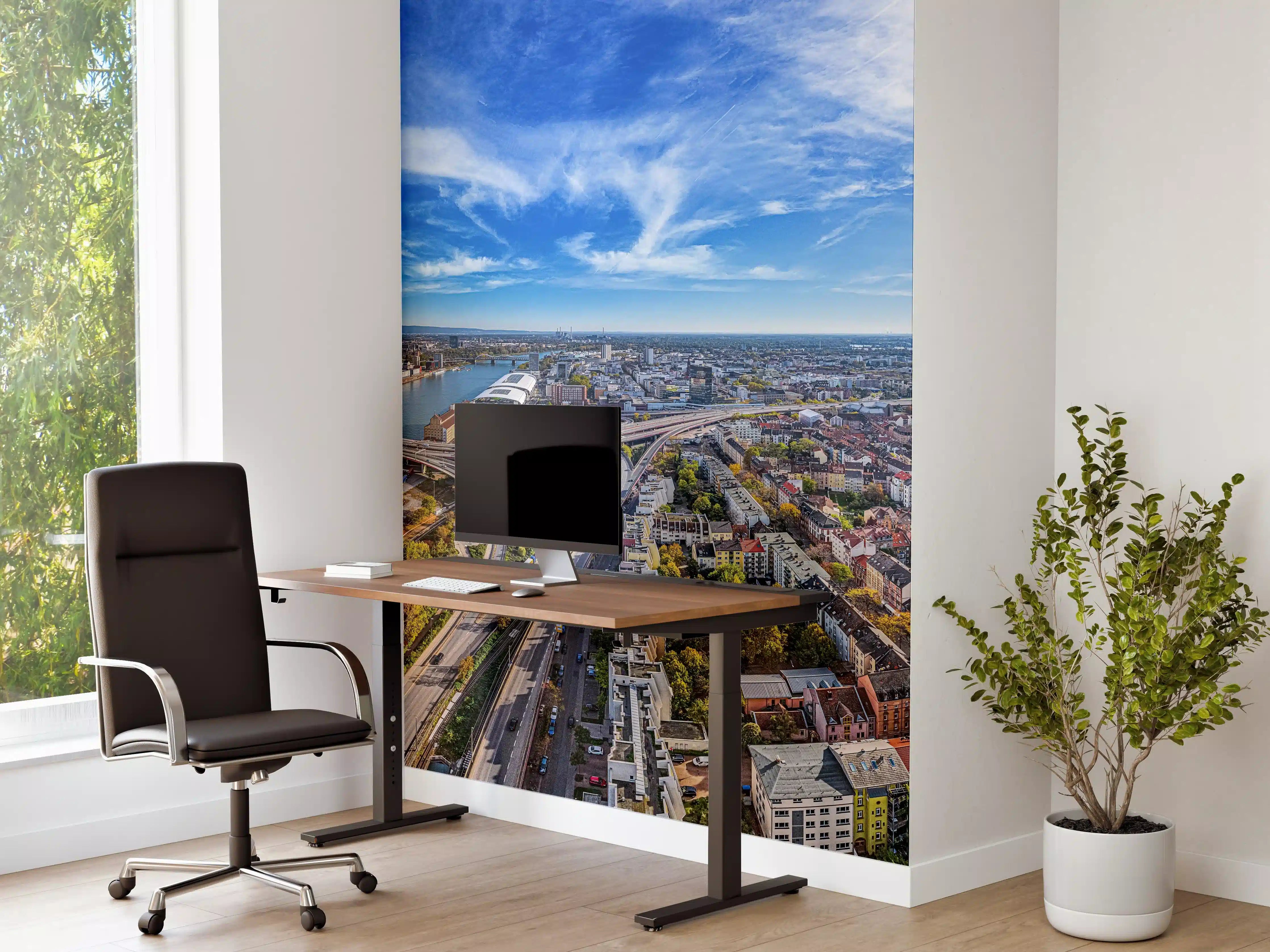 Büro Wandgestaltung - Luftaufnahme der Stadt Ludwigshafen