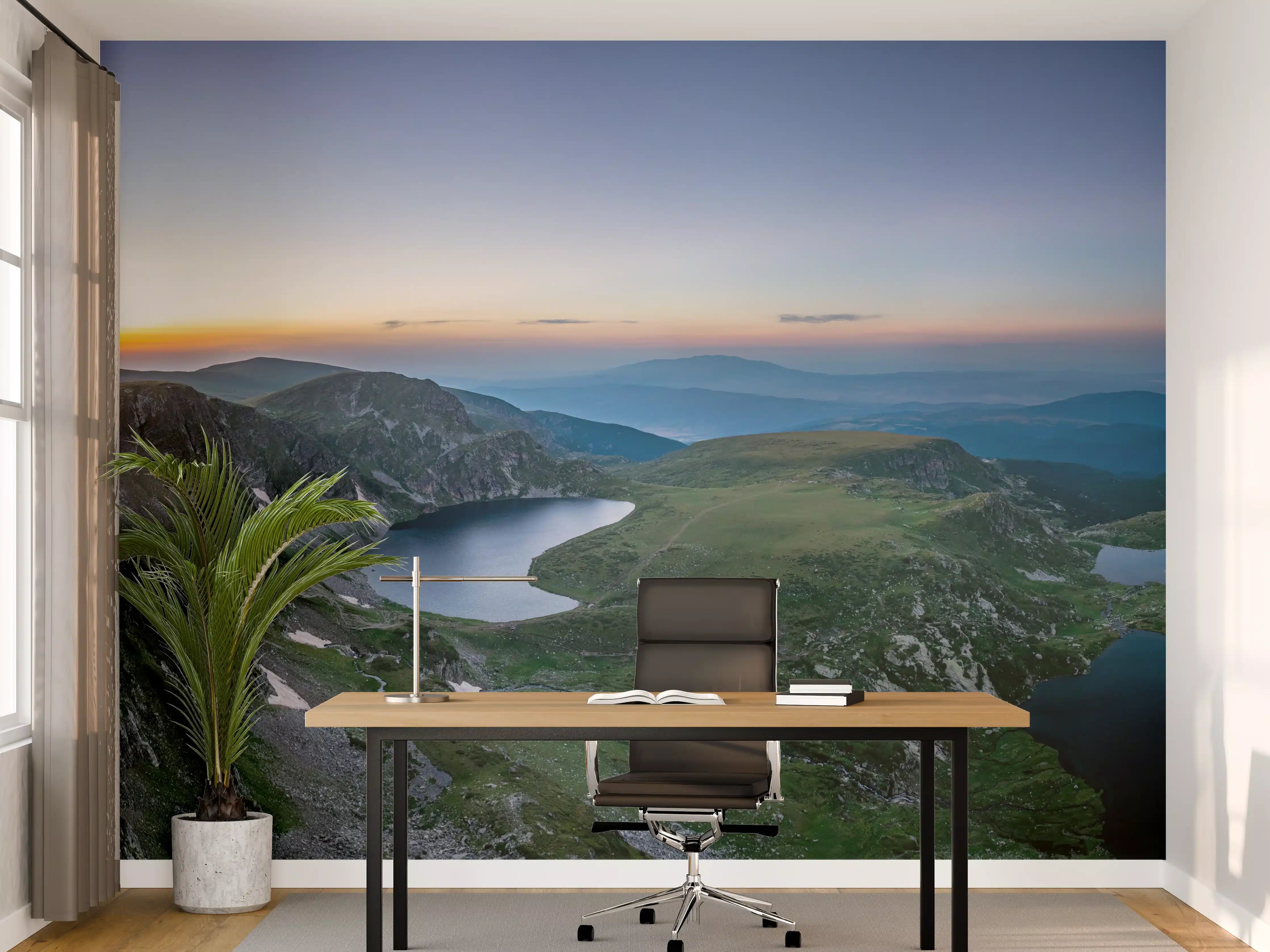 Büro Wandgestaltung - Luftaufnahme der sieben Rila-Seen - Bulgarien