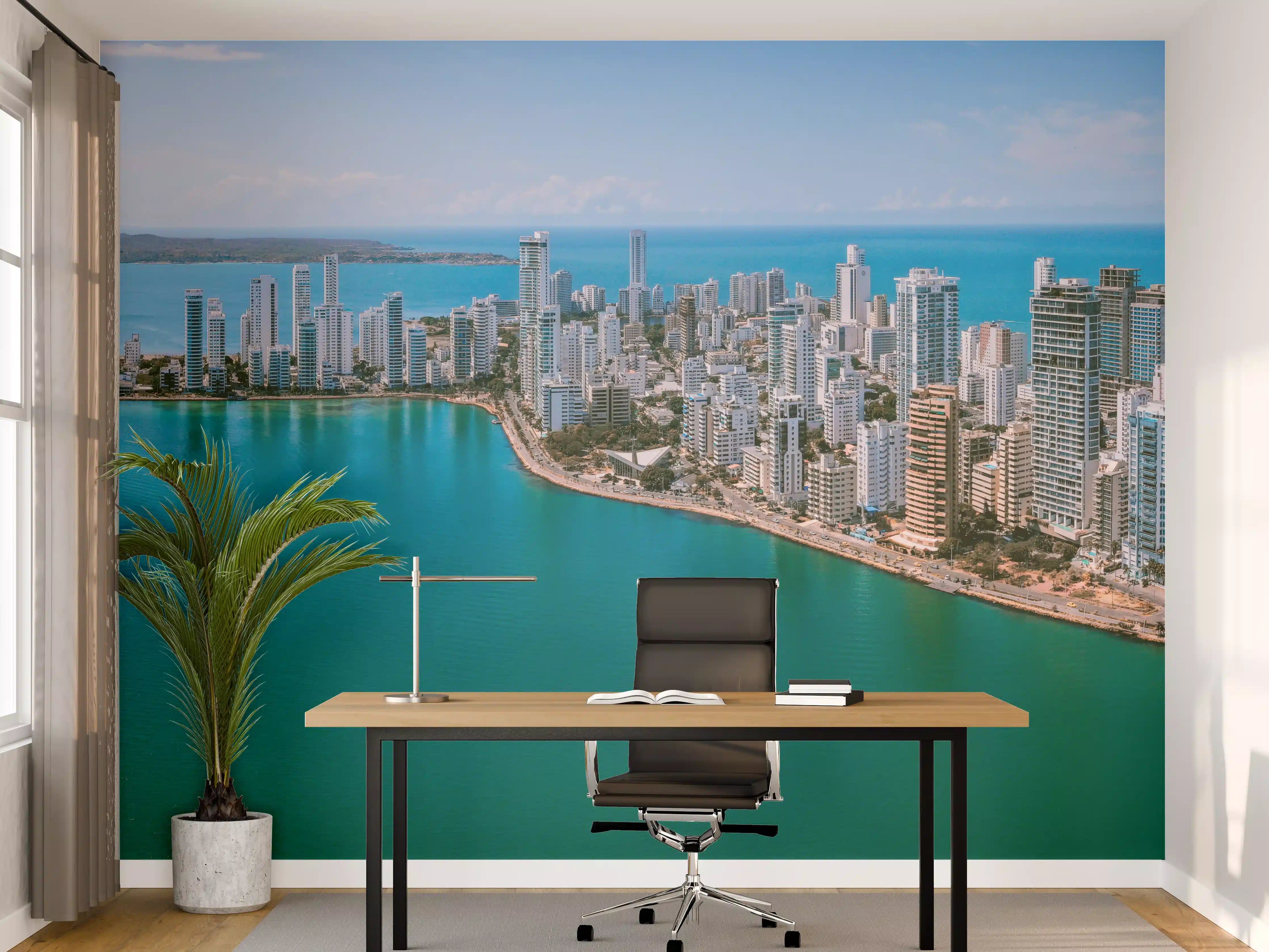Büro Wandgestaltung - Luftaufnahme von Cartagena Bocagrande