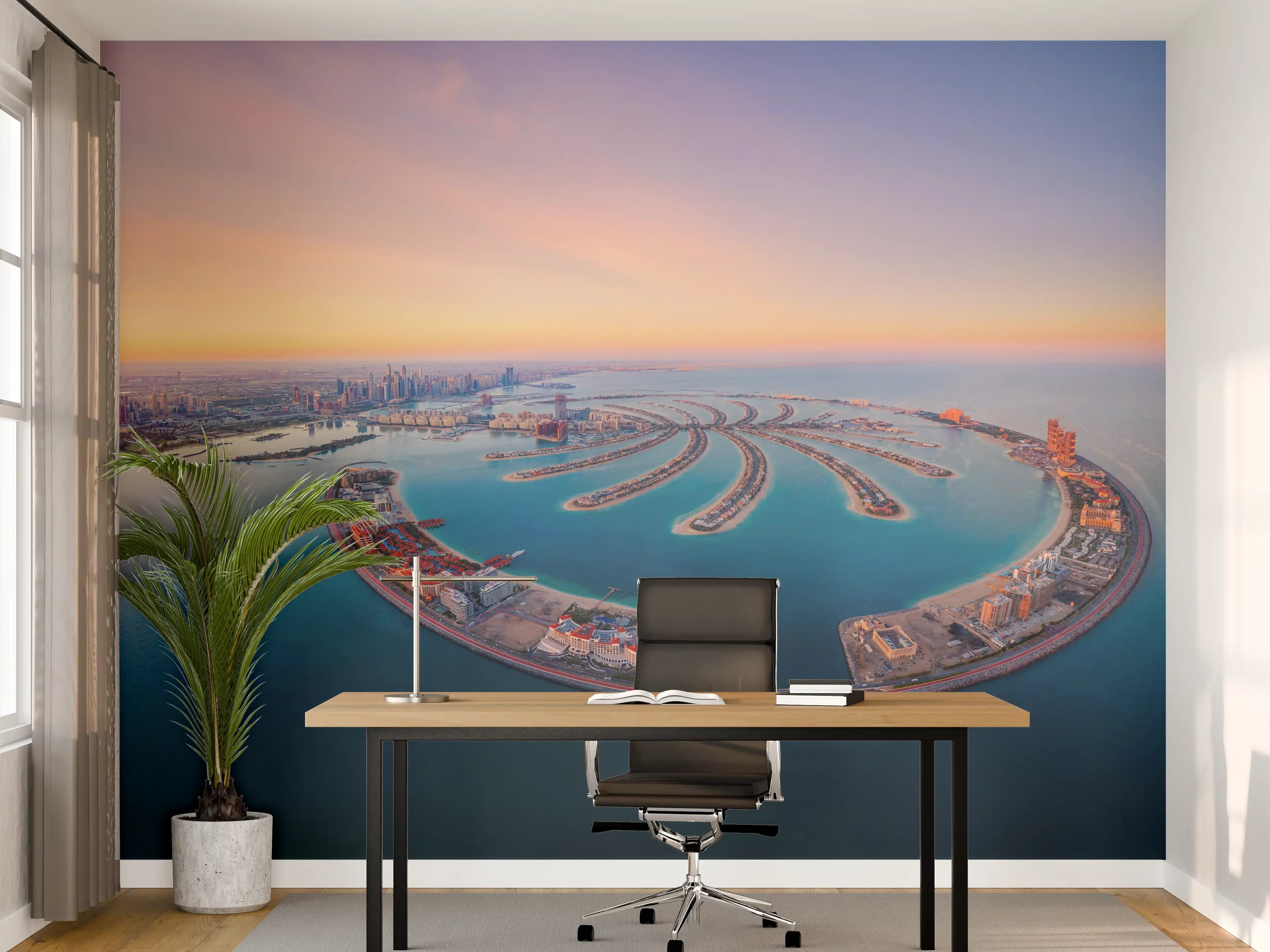 Büro Wandgestaltung - Luftaufnahme von Palm Jumeirah