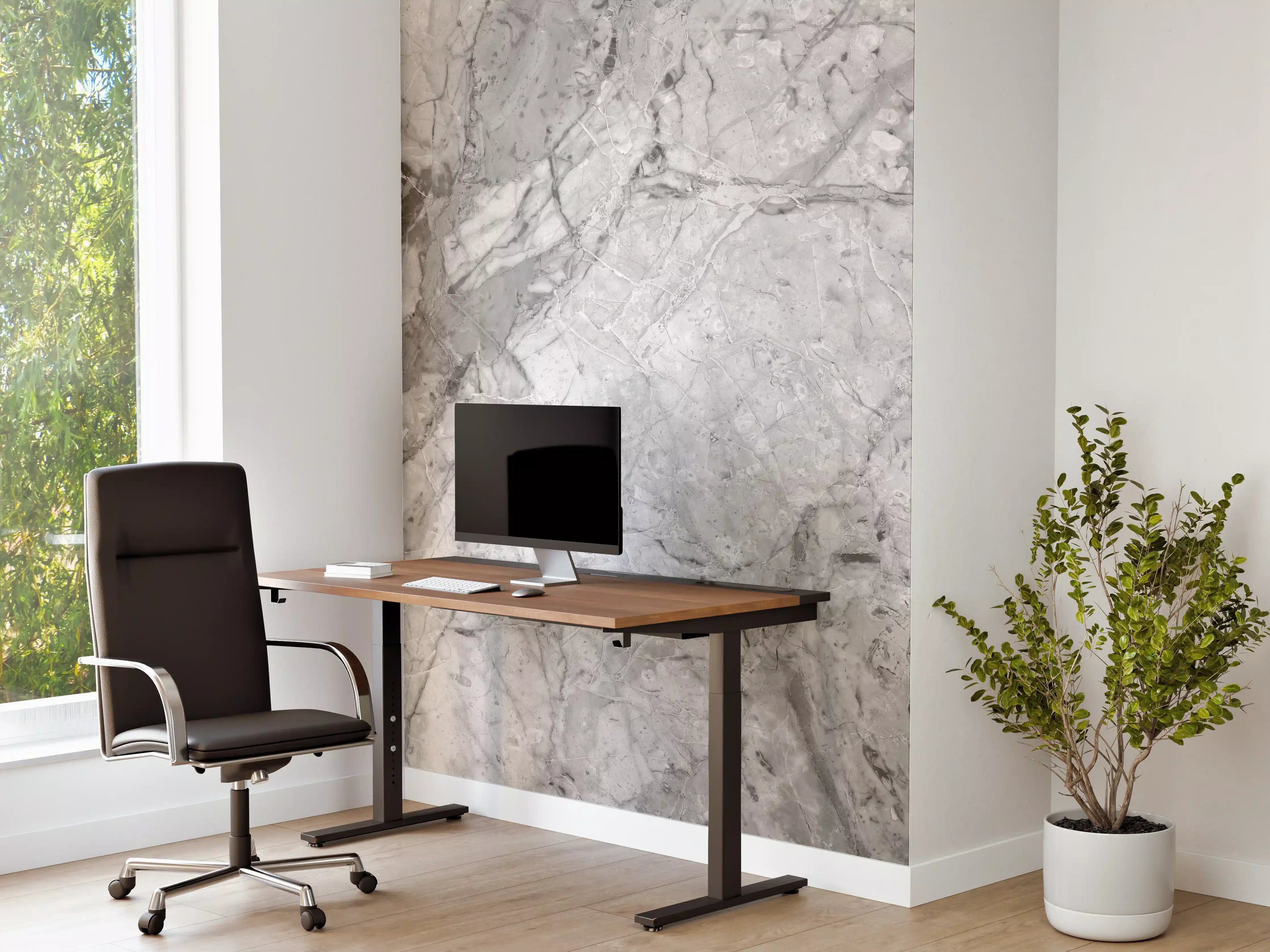 Büro Wandgestaltung - Luxuriöse Marmorstruktur in Weißgrau