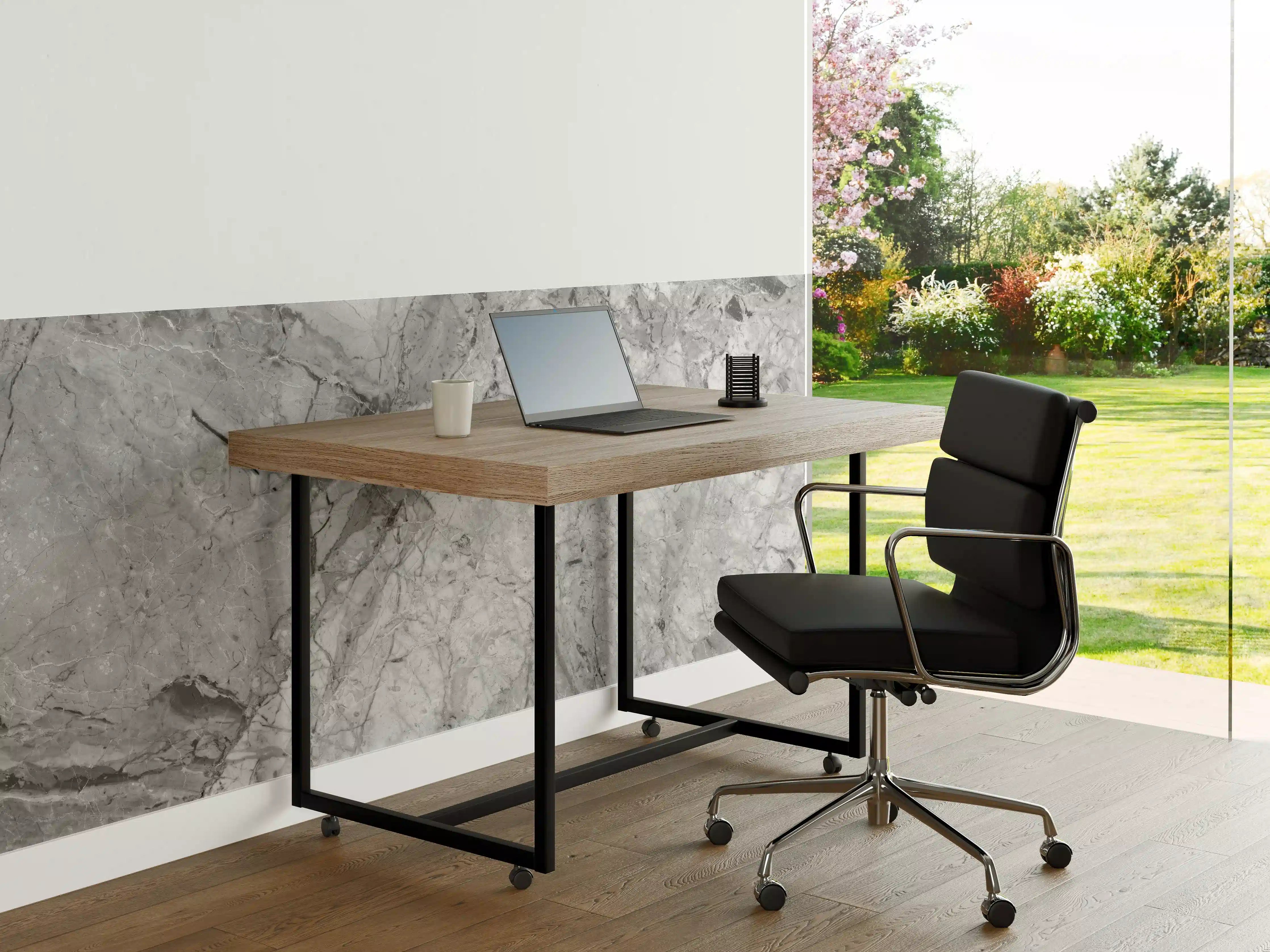 Büro Wandgestaltung - Luxuriöse Marmorstruktur in Weißgrau