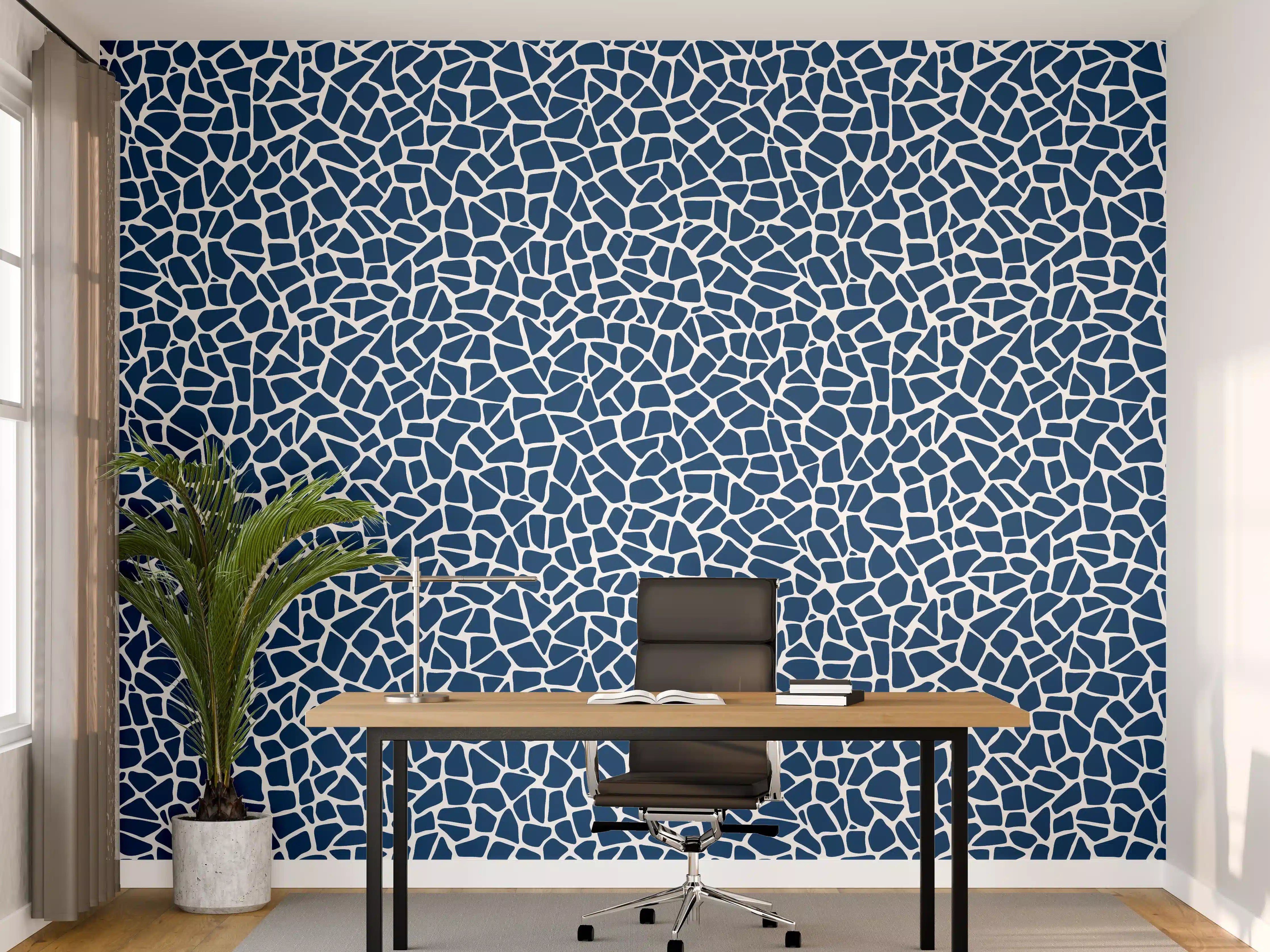 Büro Wandgestaltung - Luxus-Blau-Mosaik-Tapete