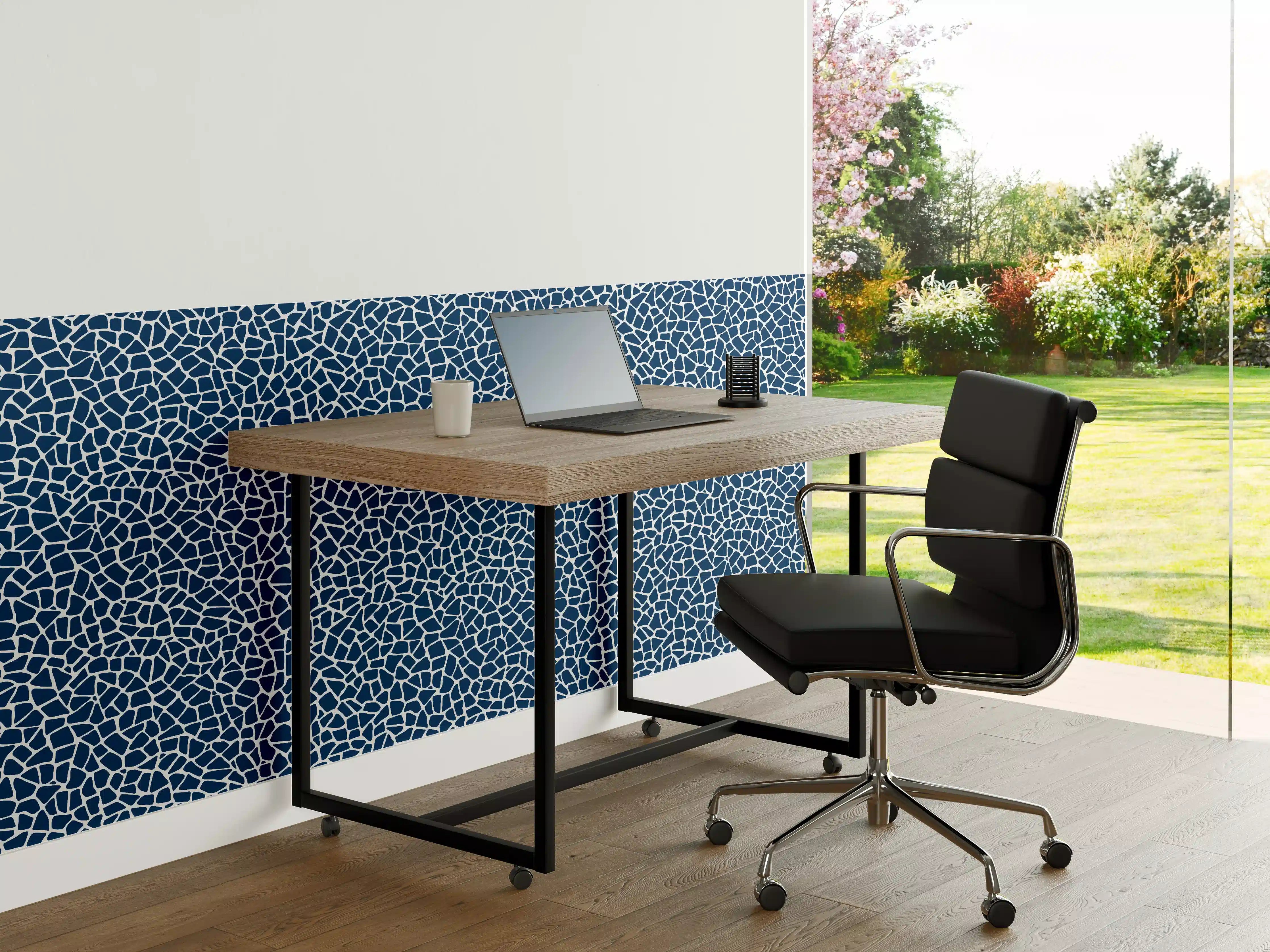 Büro Wandgestaltung - Luxus-Blau-Mosaik-Tapete