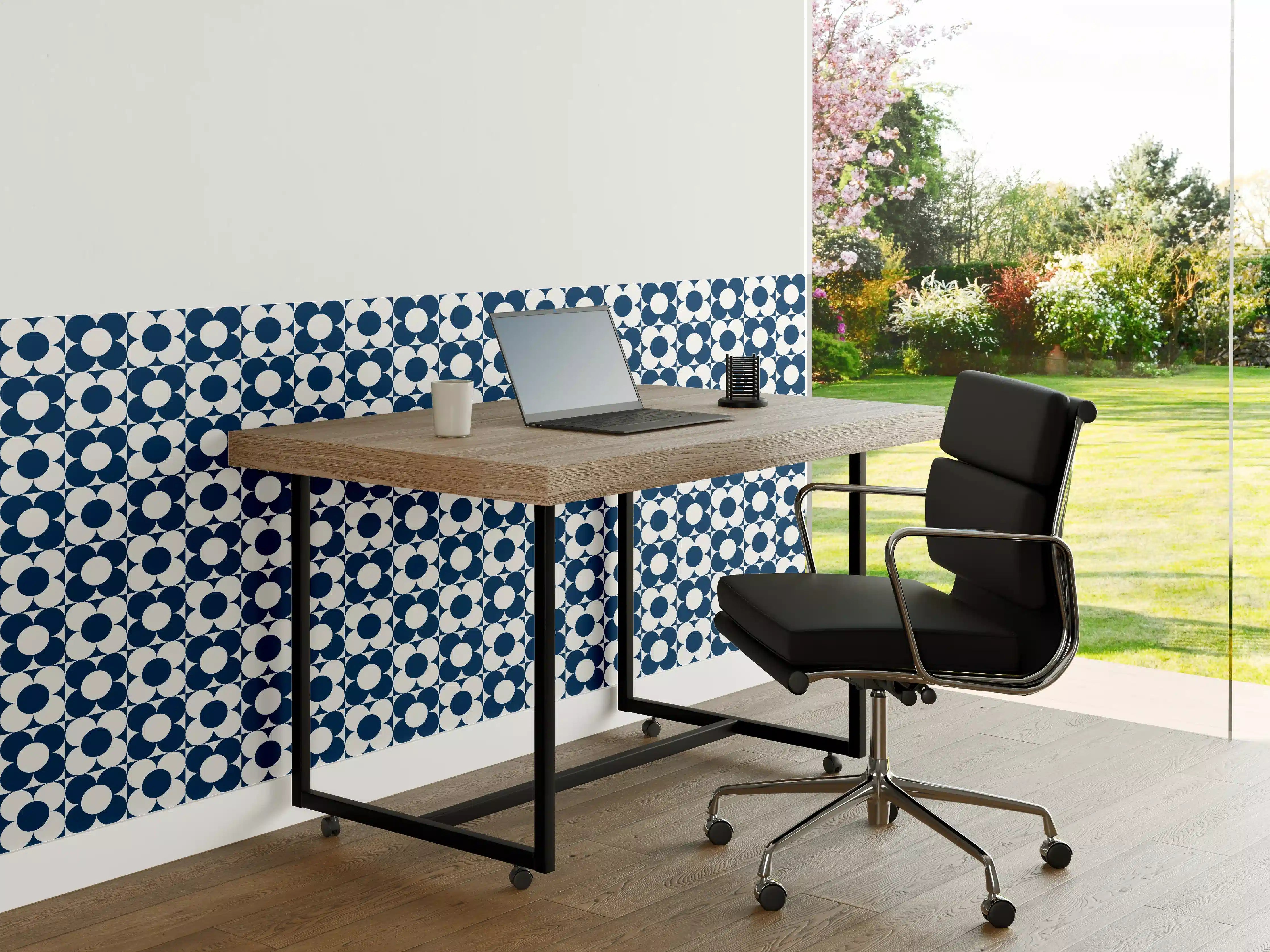 Büro Wandgestaltung - Luxus-Blauton-Wandgestaltung