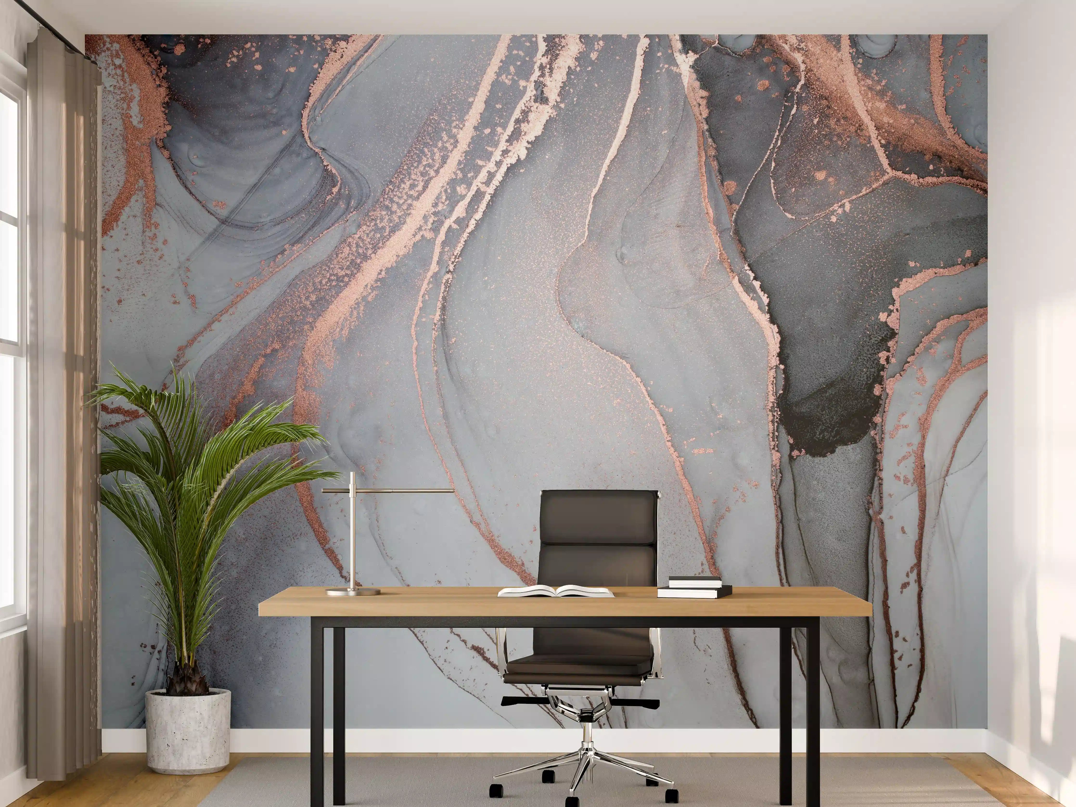 Büro Wandgestaltung - Luxus Flüssigkunstmalerei - Alkoholtechnik