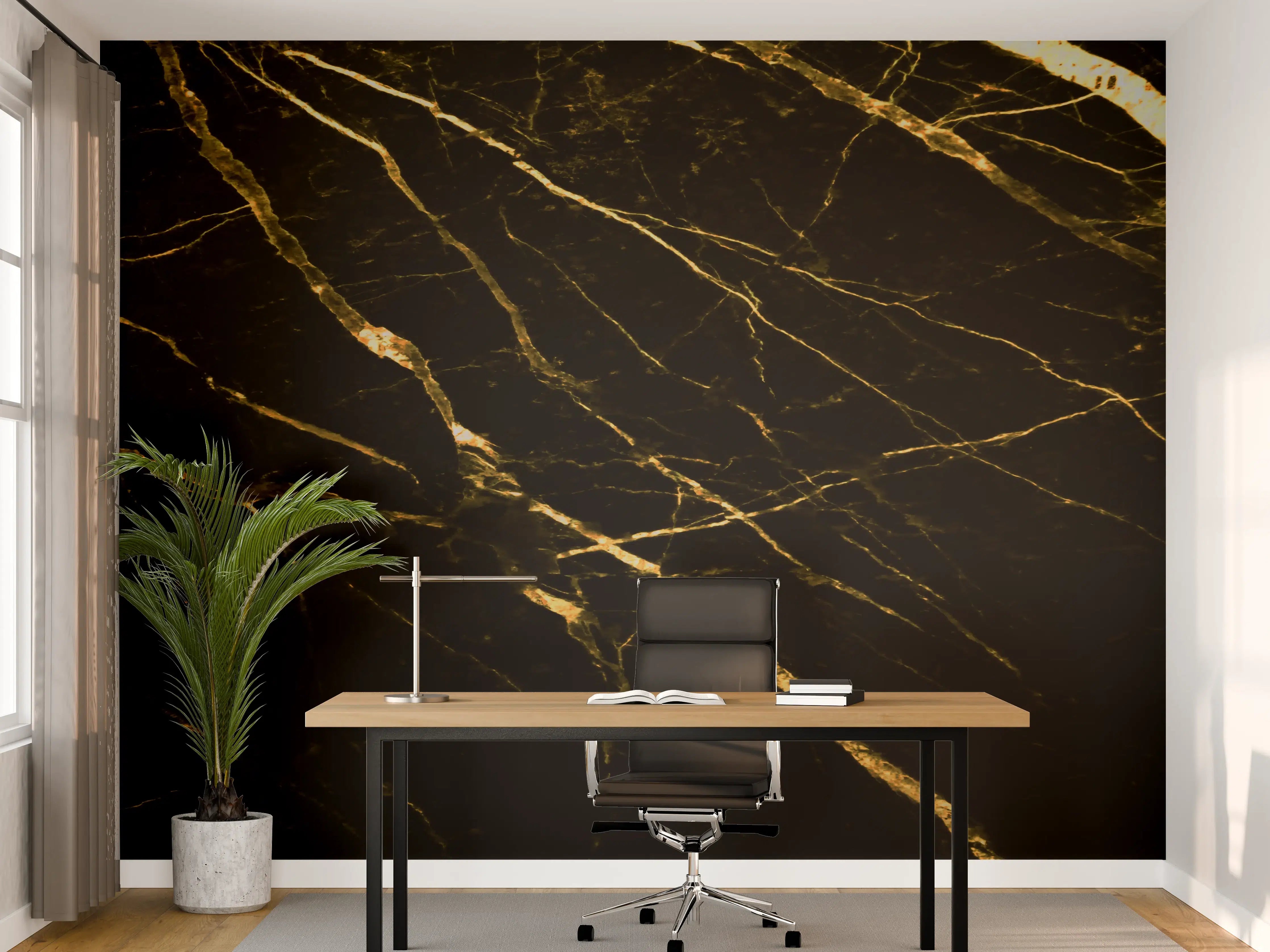 Büro Wandgestaltung - Luxus Goldmarmortextur