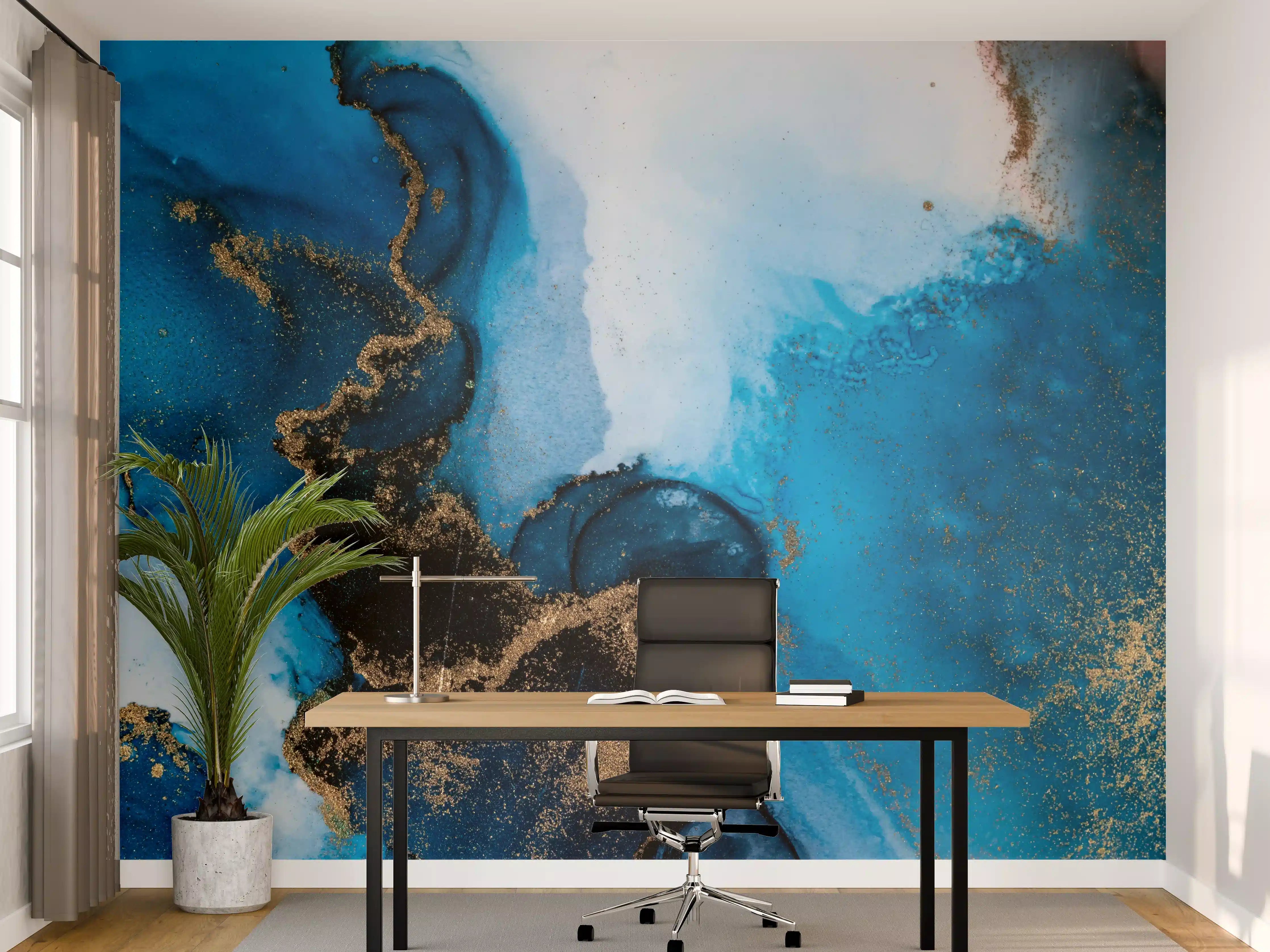 Büro Wandgestaltung - Luxus Marmor Textur - Flüssigmalerei