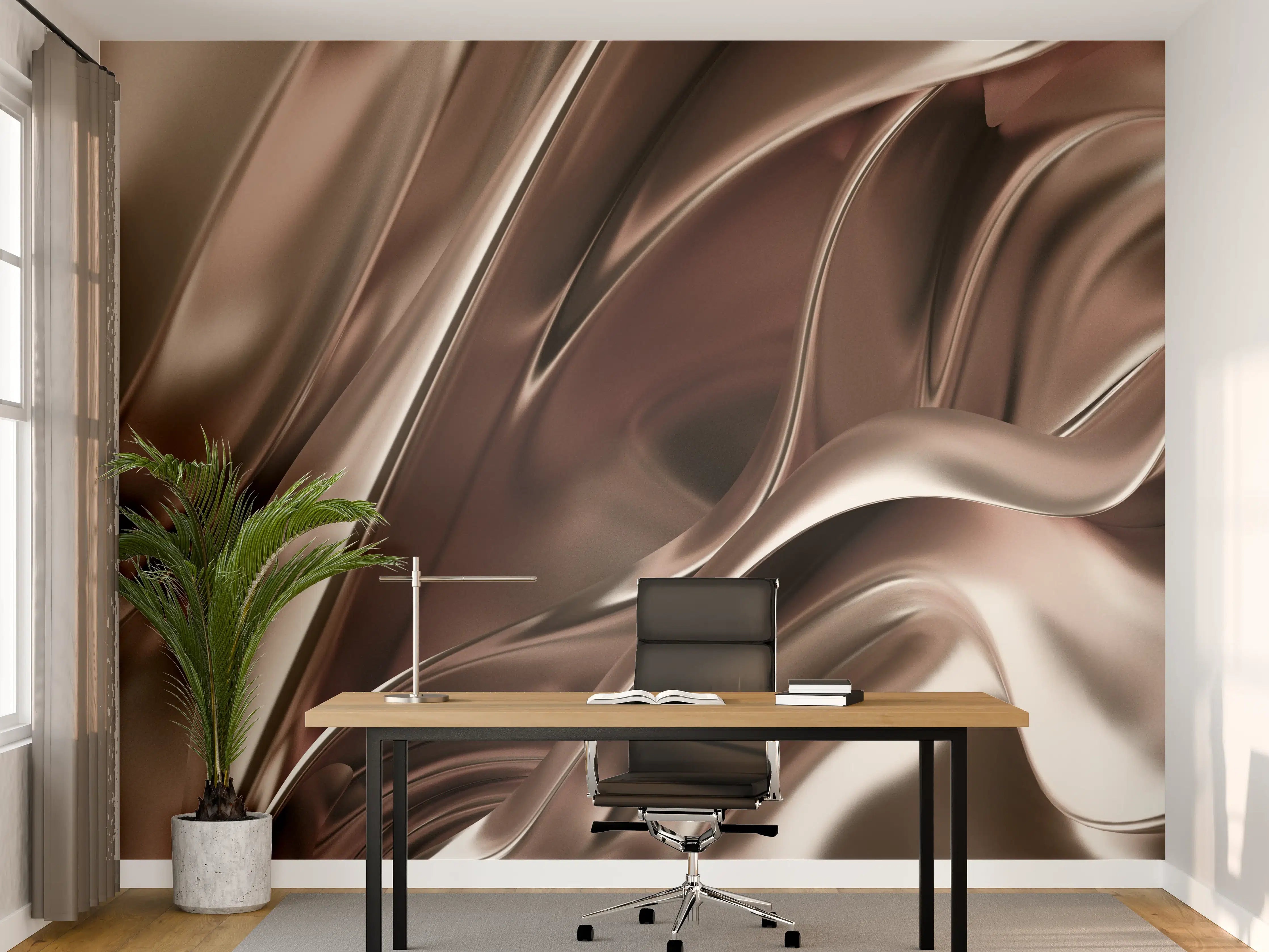Büro Wandgestaltung - Luxus-Marmor-Textur in warmen Brauntönen