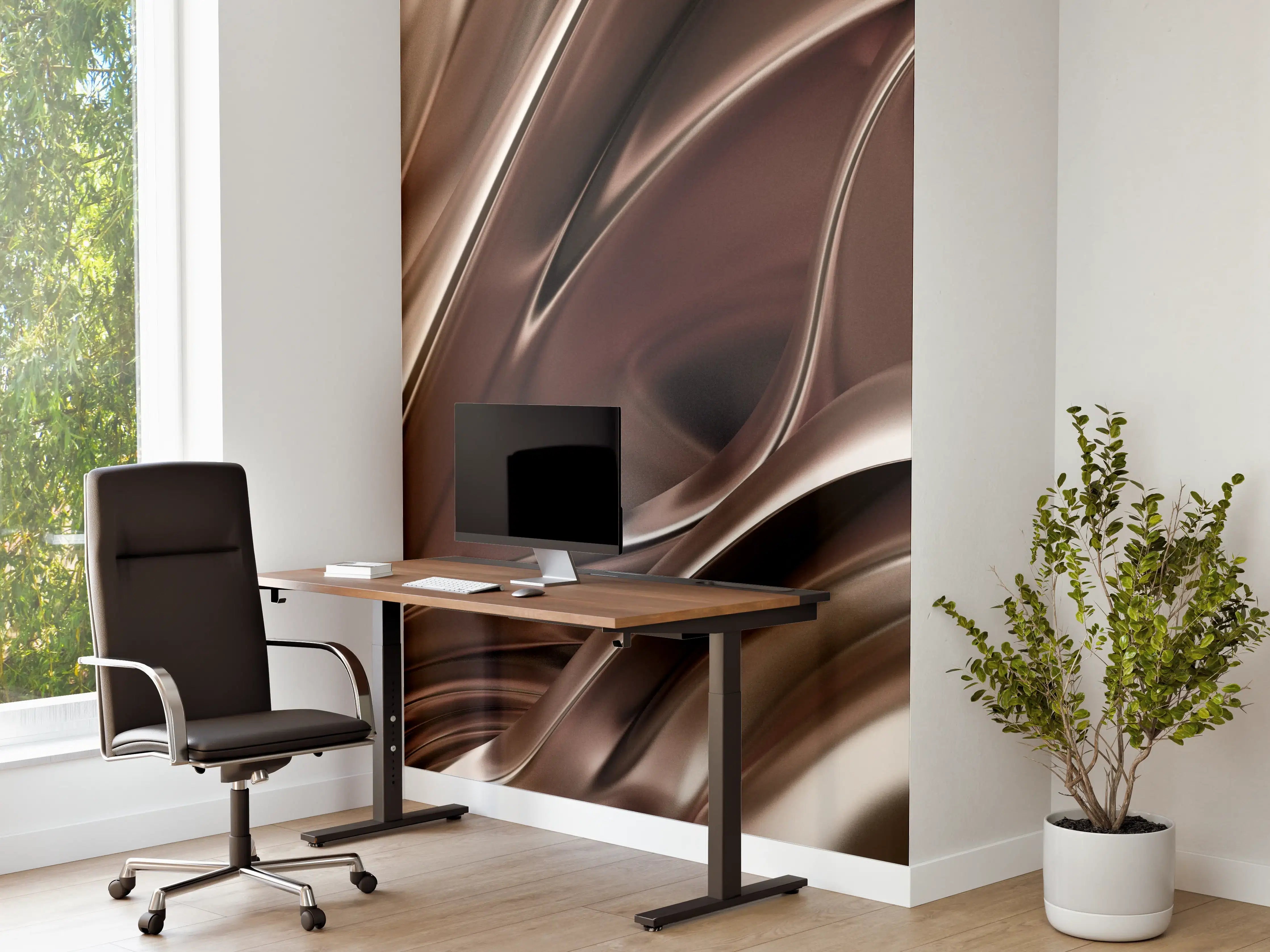 Büro Wandgestaltung - Luxus-Marmor-Textur in warmen Brauntönen