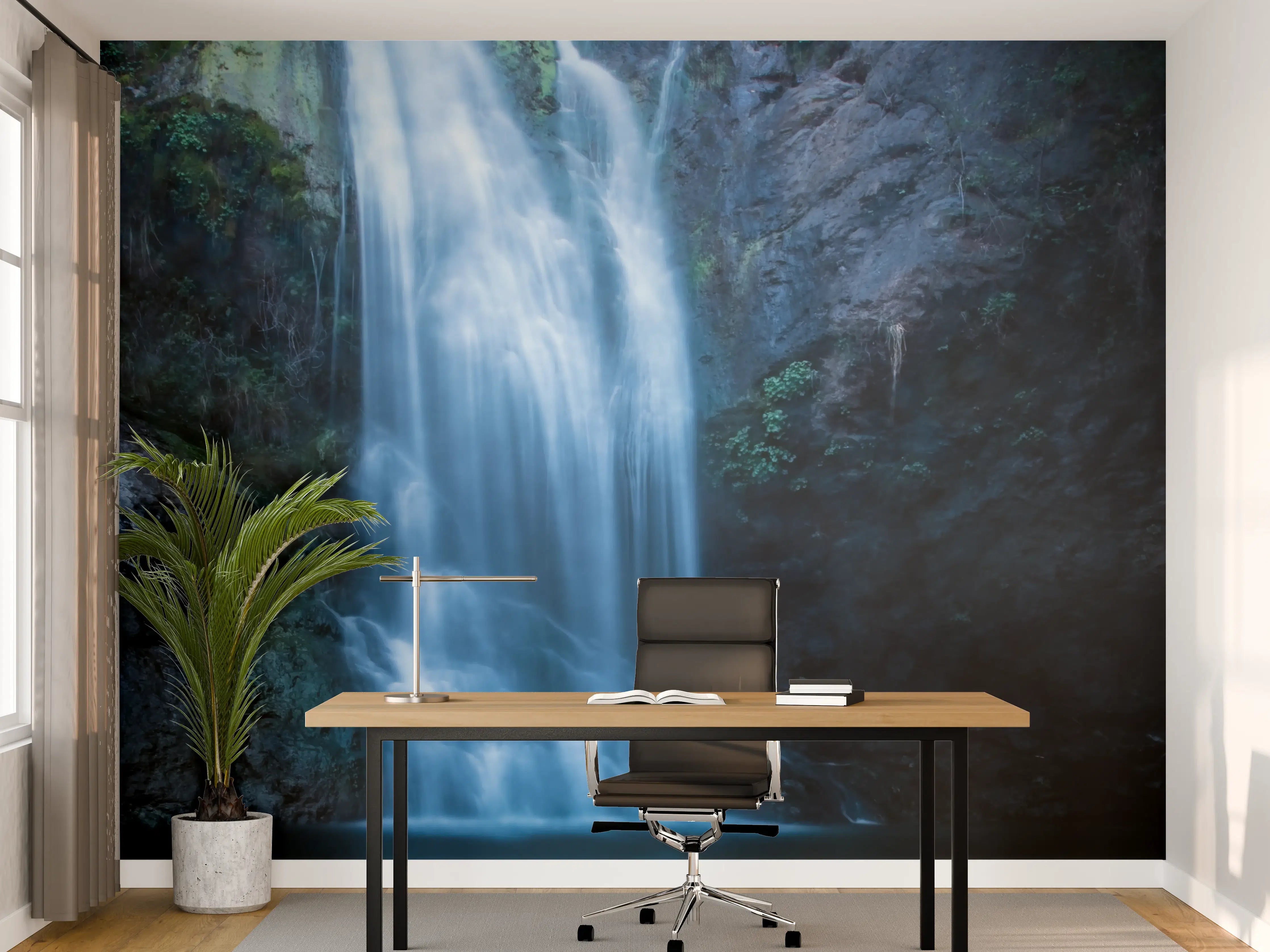 Büro Wandgestaltung - Majestärer Wasserfall in Natur