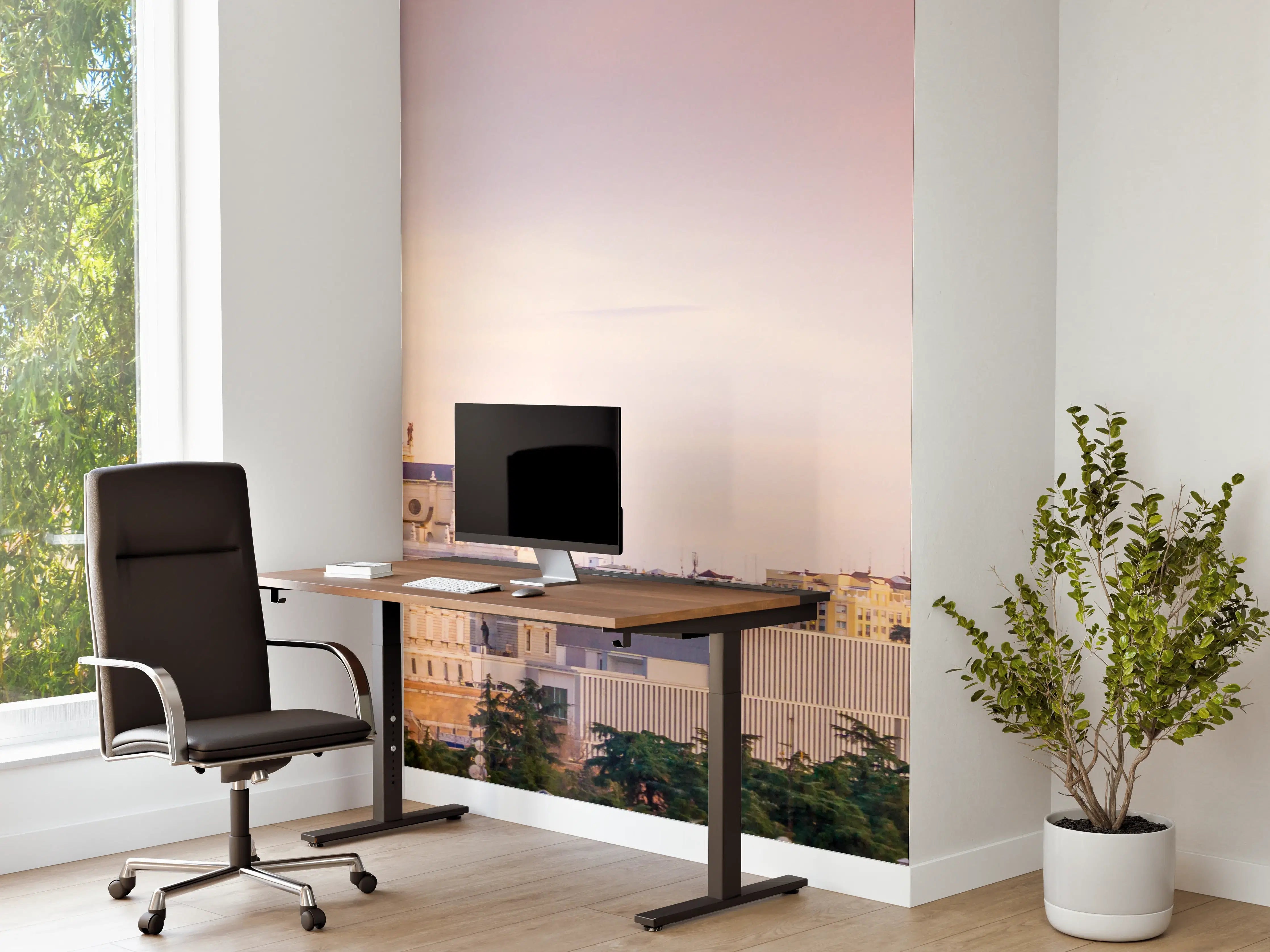 Büro Wandgestaltung - Majestätische Silhouette von Madrid bei Sonnenuntergang