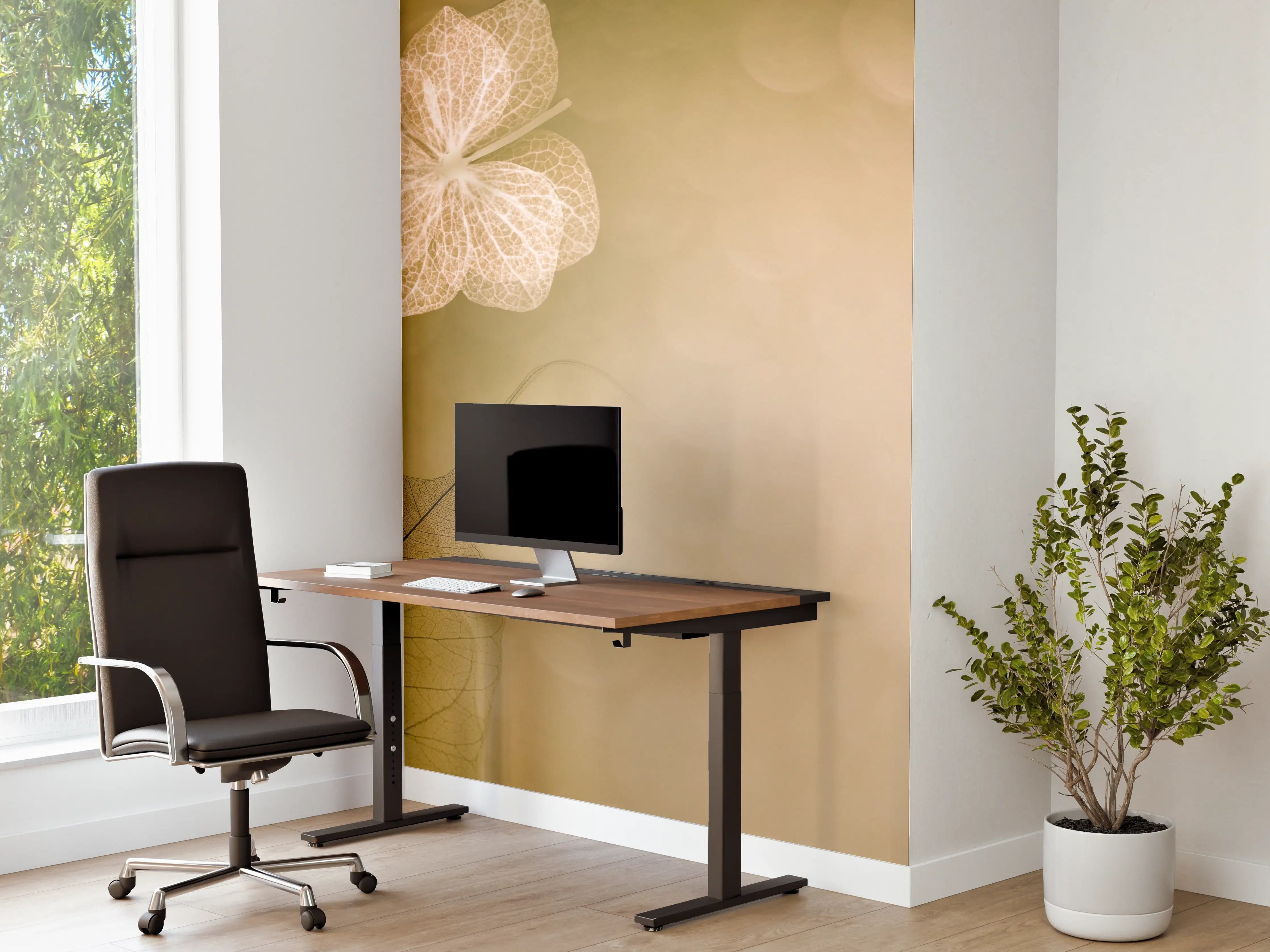 Büro Wandgestaltung - Makro Blattadern Kunstwerk