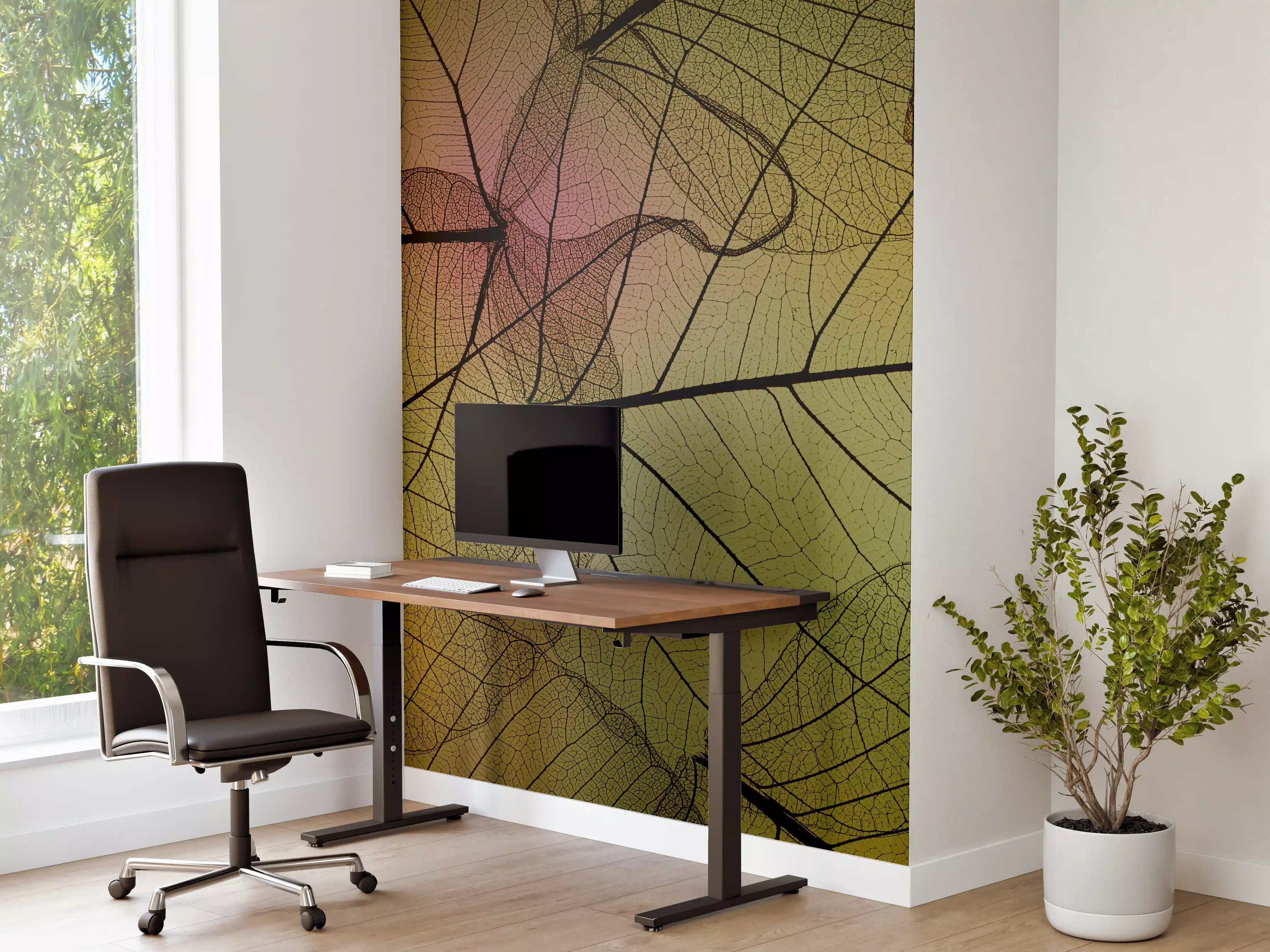 Büro Wandgestaltung - Makro Blattadern Textur