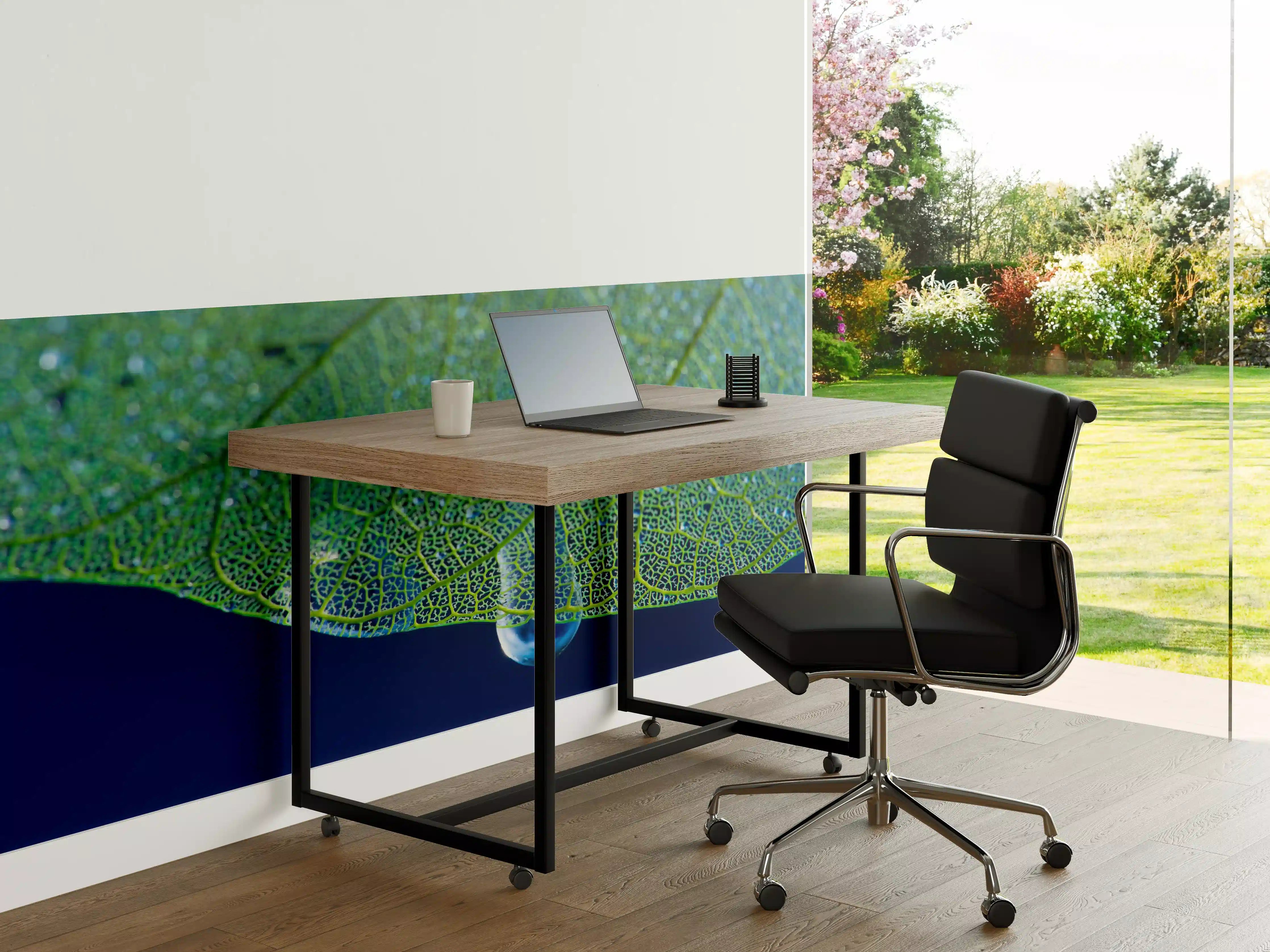 Büro Wandgestaltung - Makroaufnahme Grünes Blattgeäder