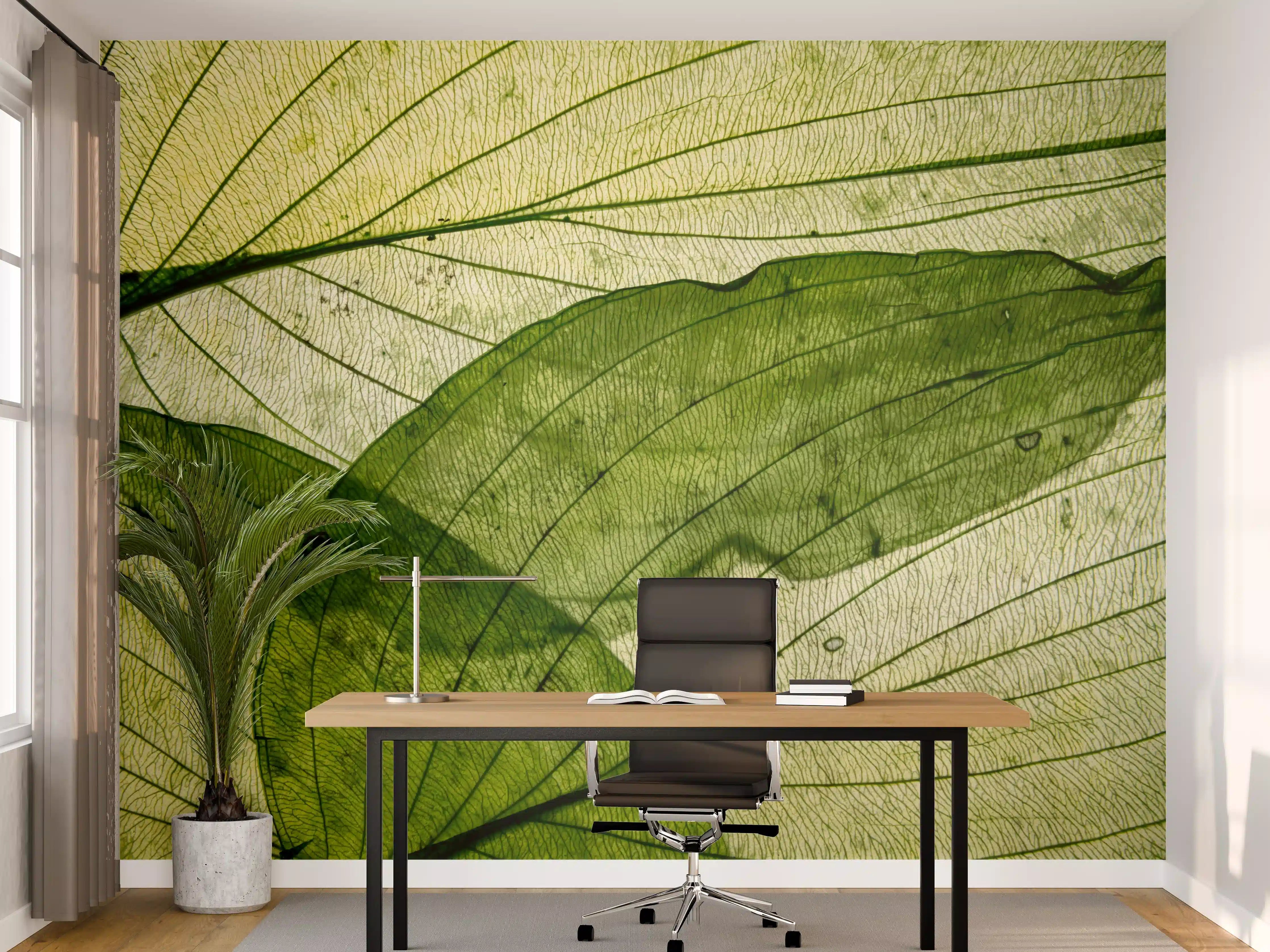 Büro Wandgestaltung - Makrotextur von herbstlich getrockneten Blättern