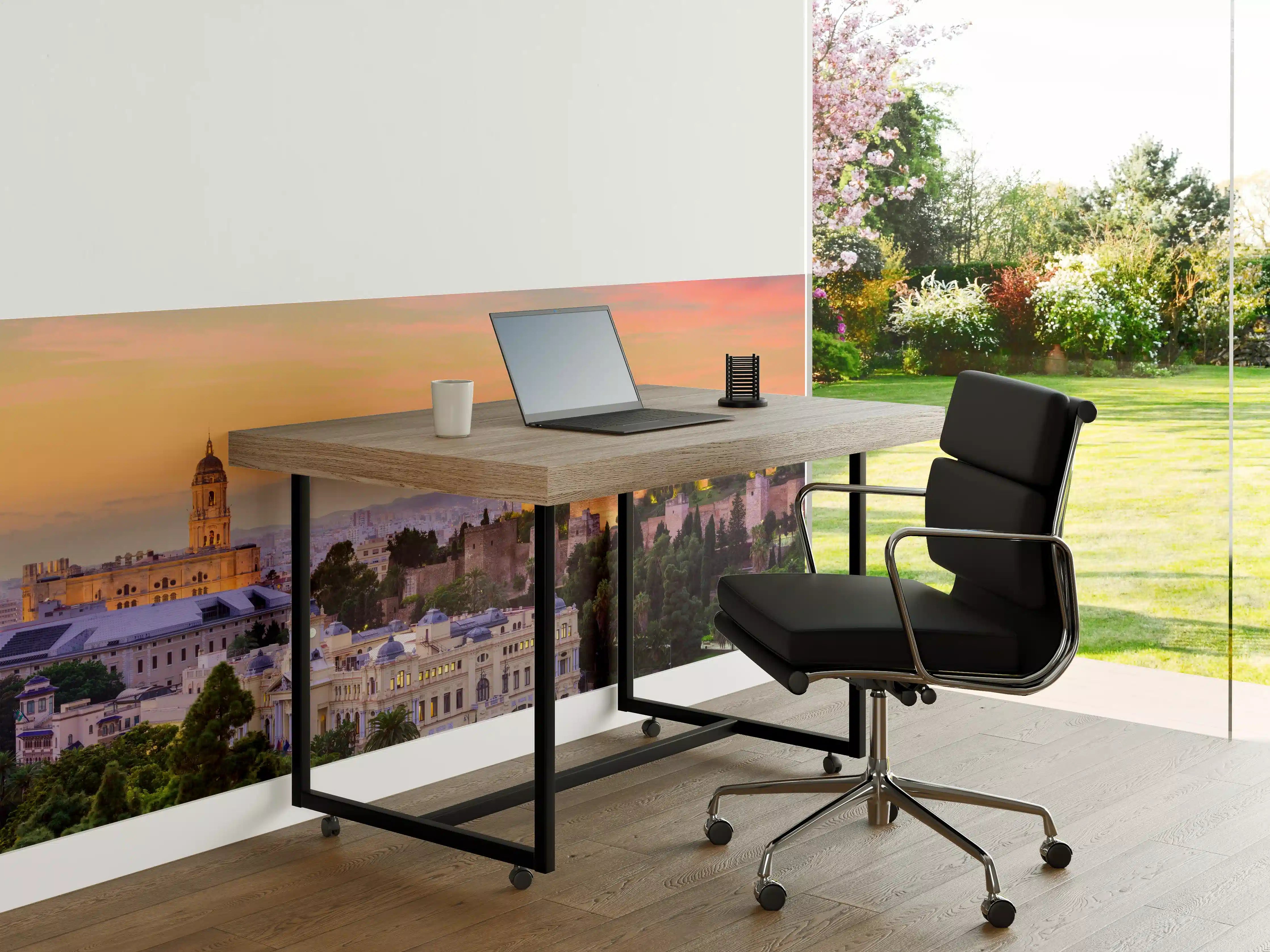 Büro Wandgestaltung - Malaga Skyline Dämmerungsfarben