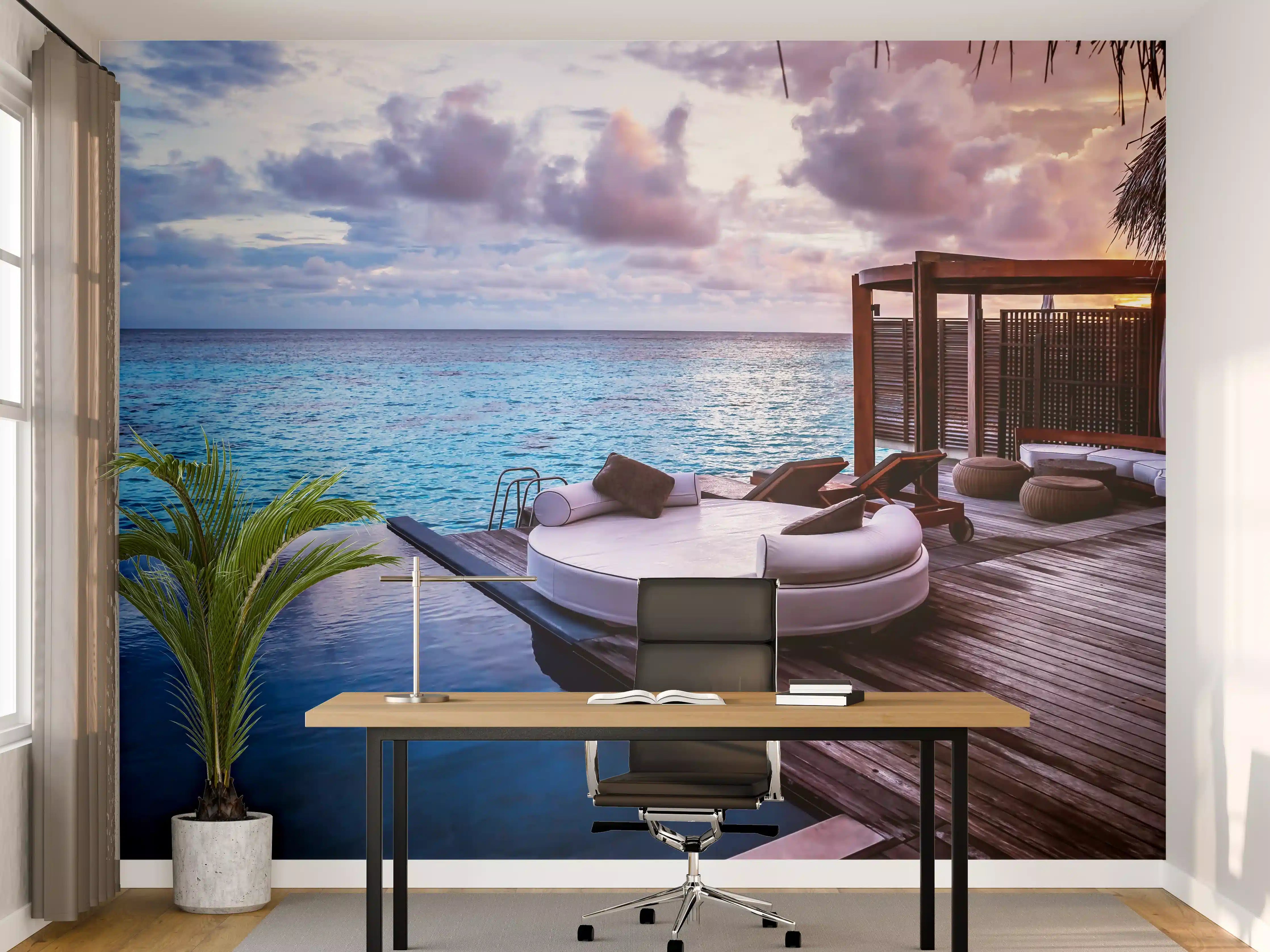 Büro Wandgestaltung - Malediven Strandresort am Meer