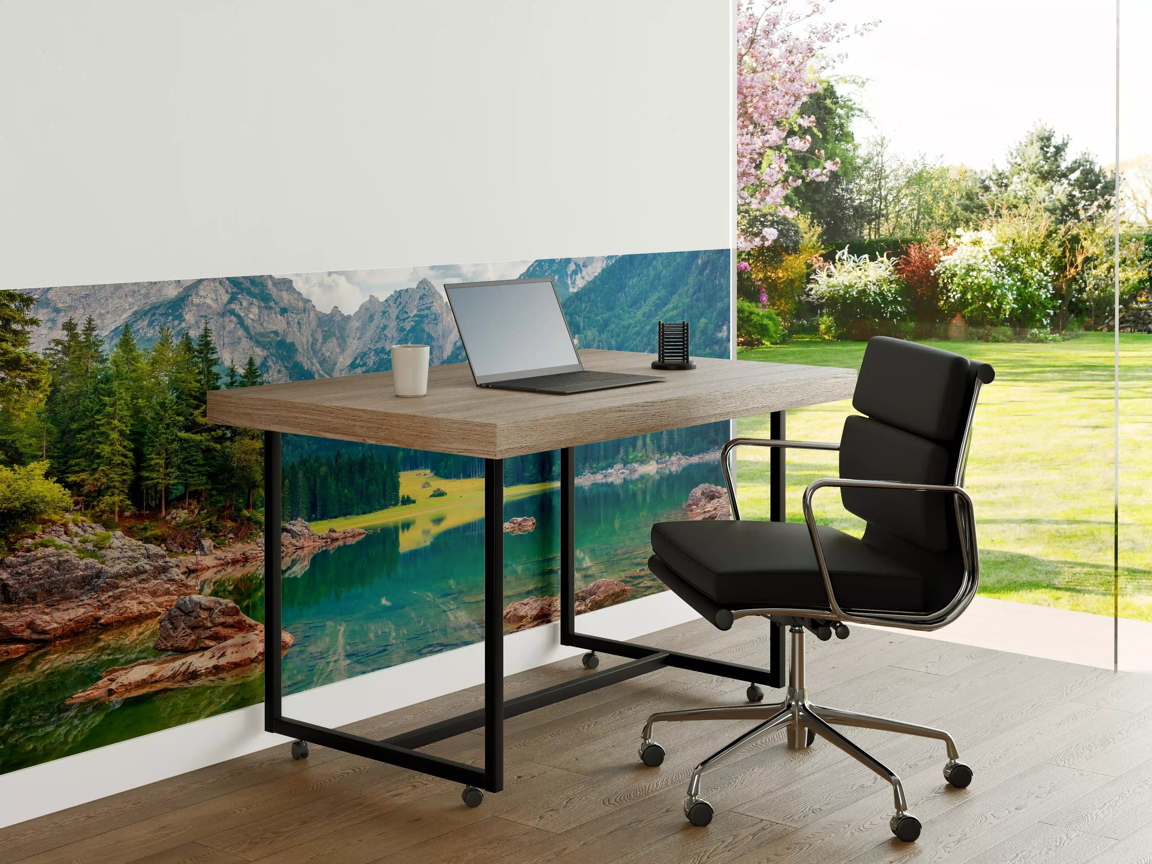 Büro Wandgestaltung - Malerische Sommeransicht des Fusine Sees